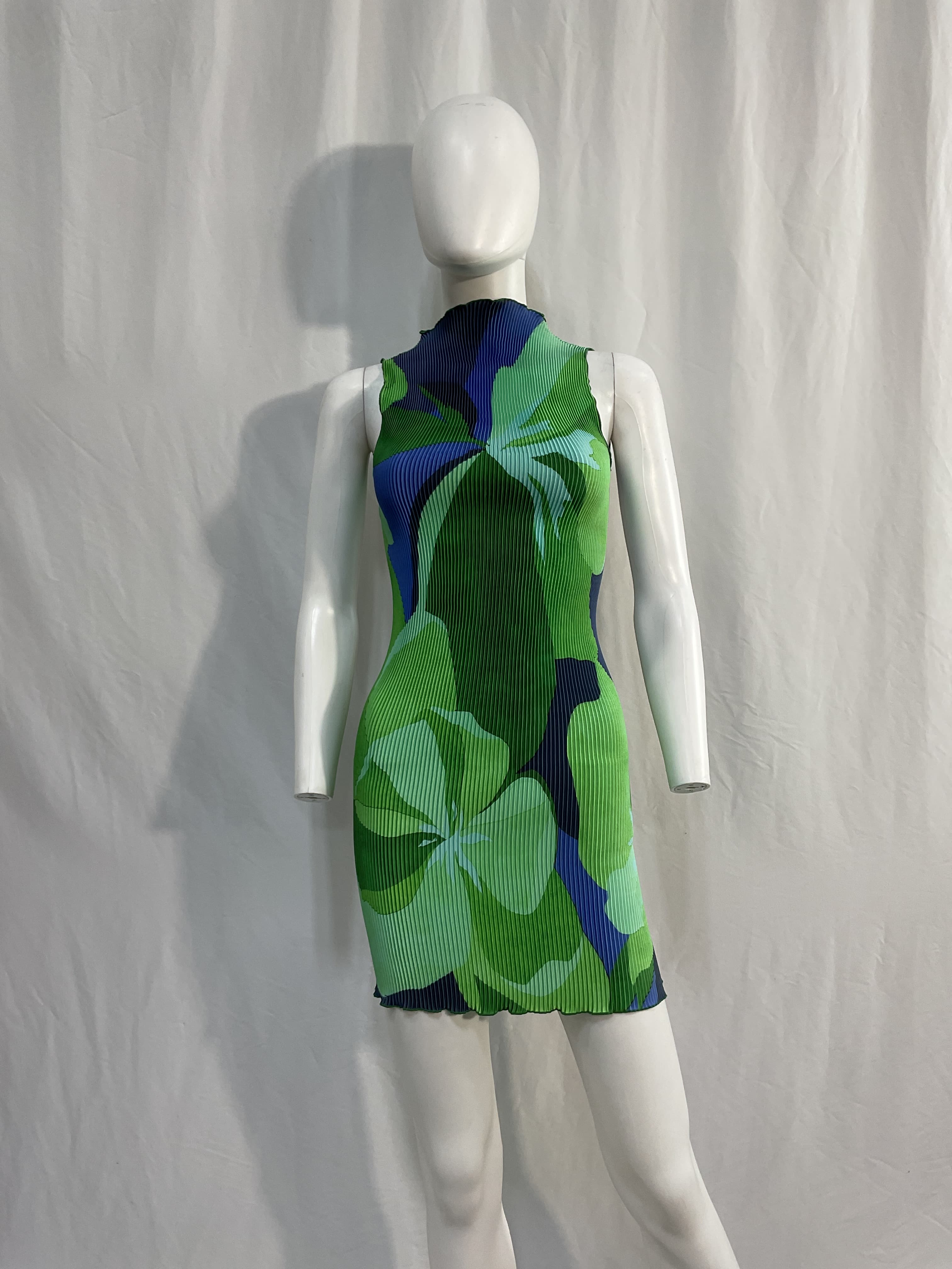 Gisele Mini Dress In Capri Print Green - Image 2