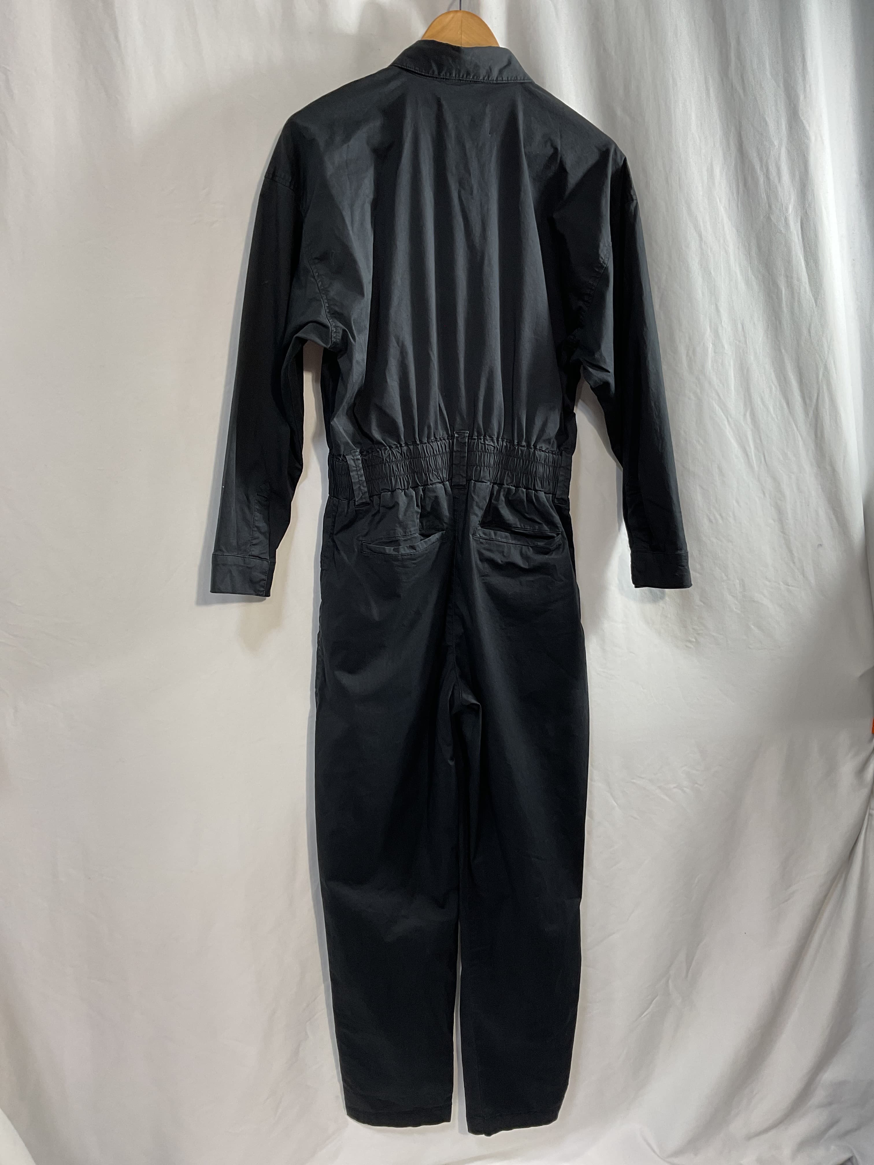 Selena Long Sleeve Pinch Waist Jumpsuit In Fade To Black - Image 4