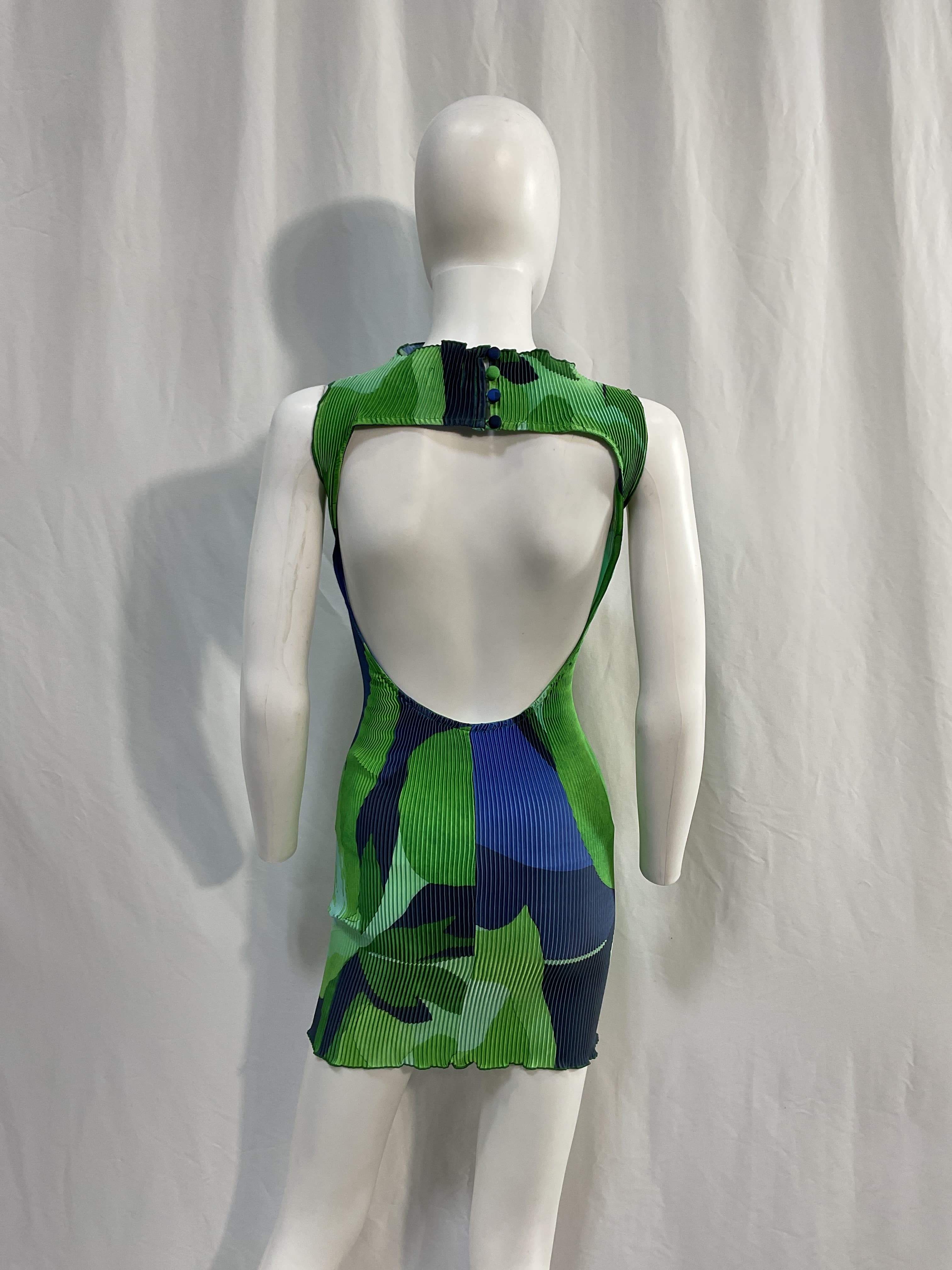 Gisele Mini Dress In Capri Print Green - Image 3