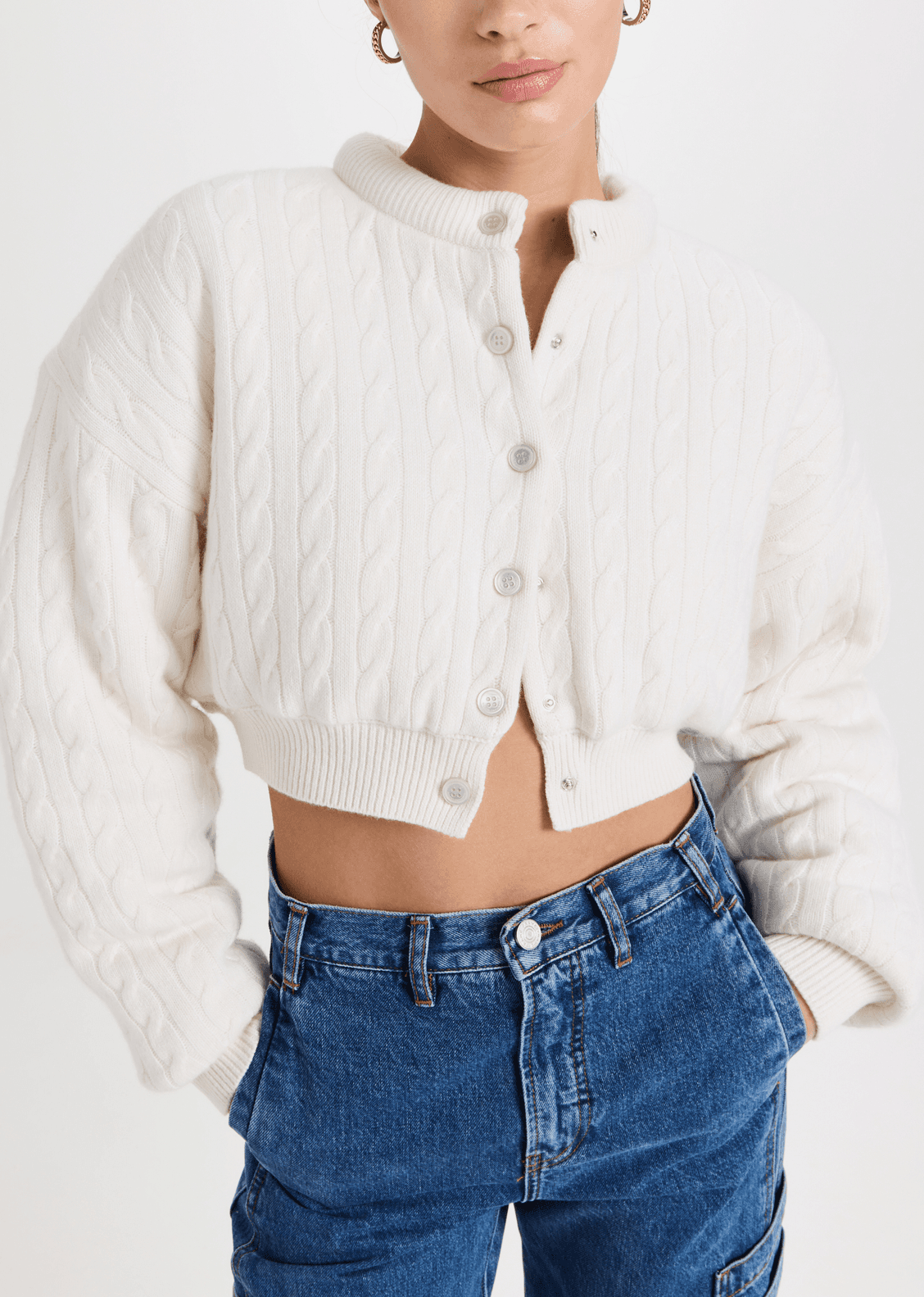 Padded Long Sleeve Cardigan - Image 2
