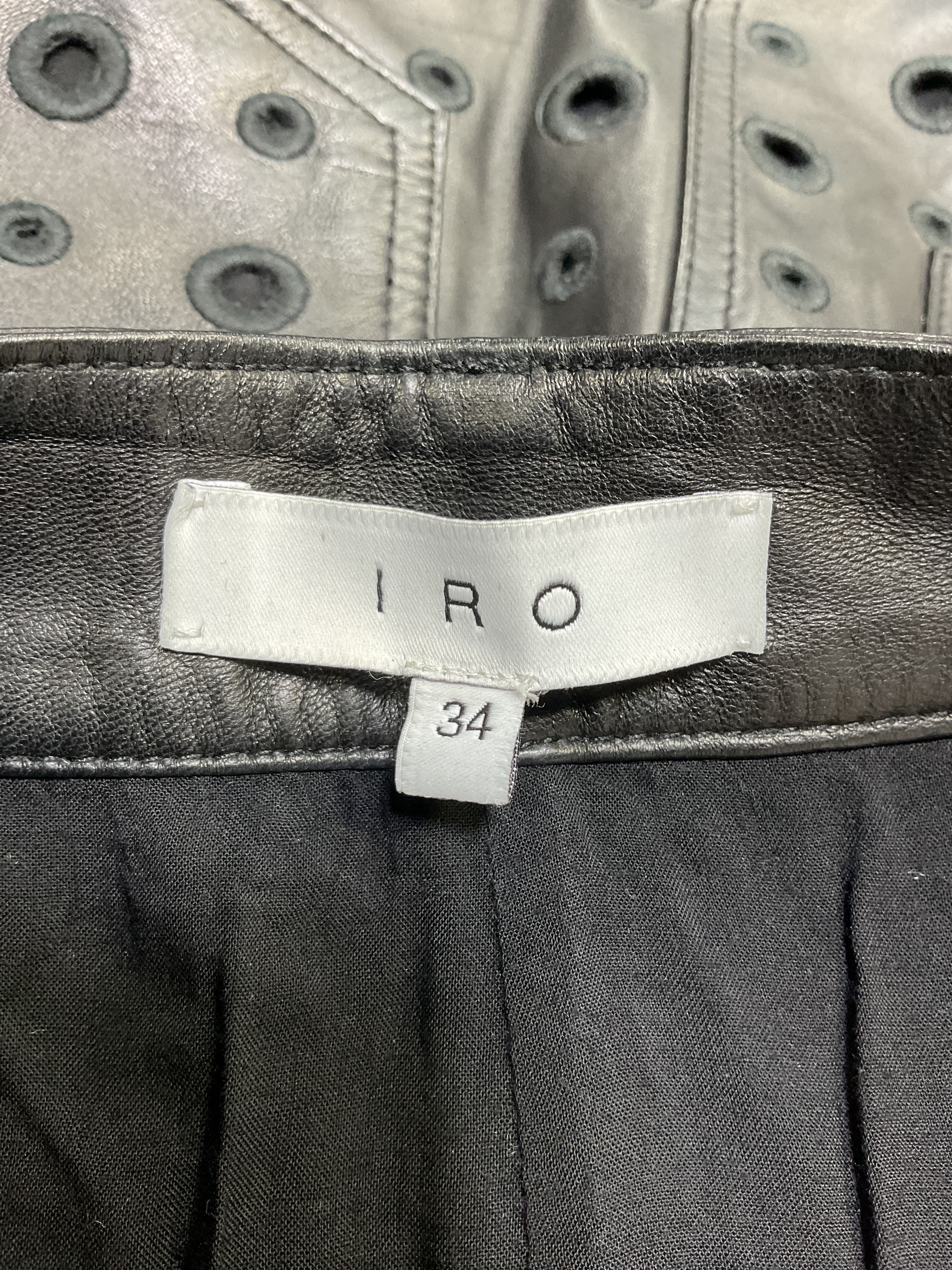 Broderie Anglaise Leather Mini Skirt - Image 4