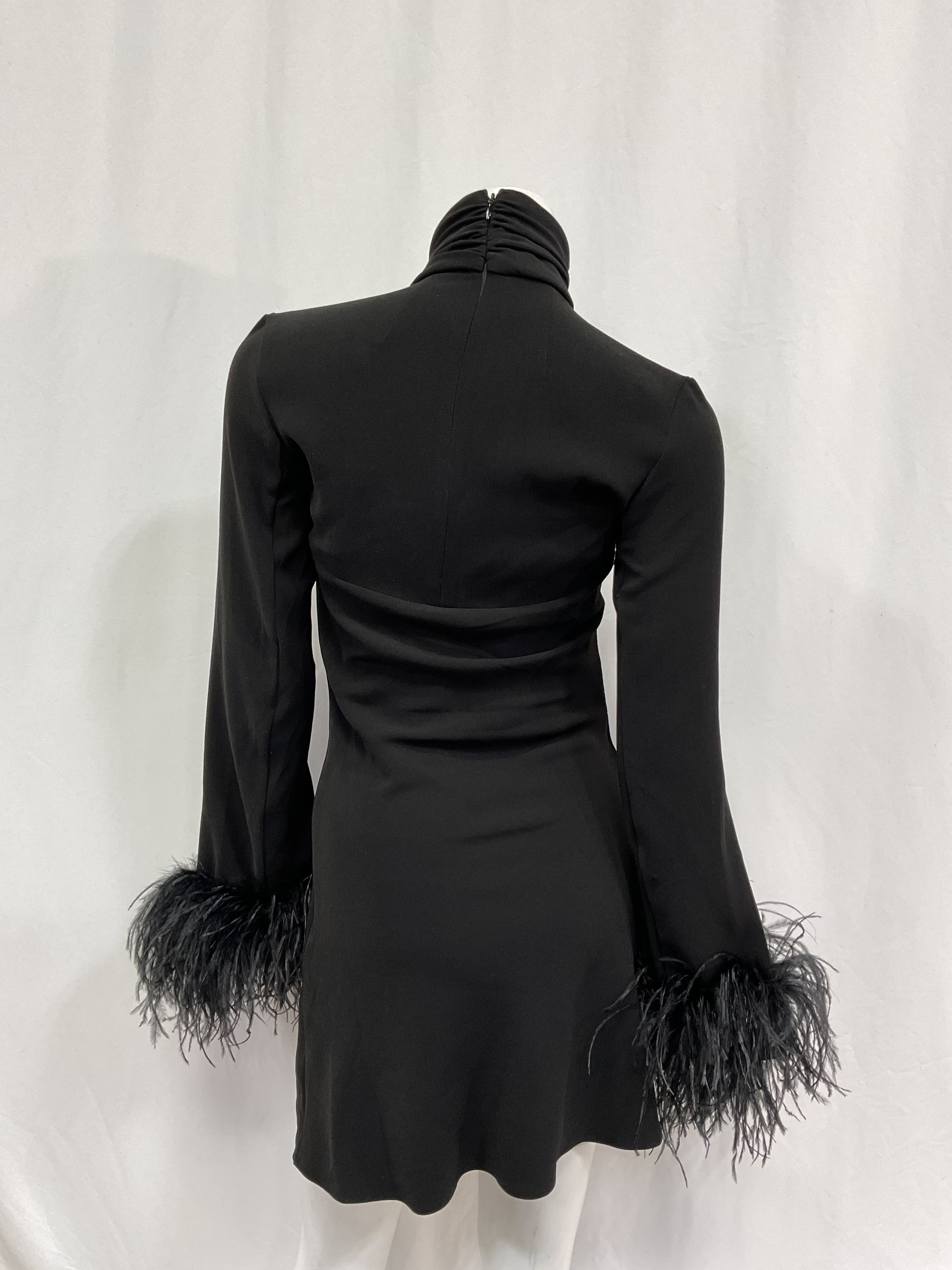 Odessa Feather-Trimmed Cutout Crepe Mini Dress - Image 2