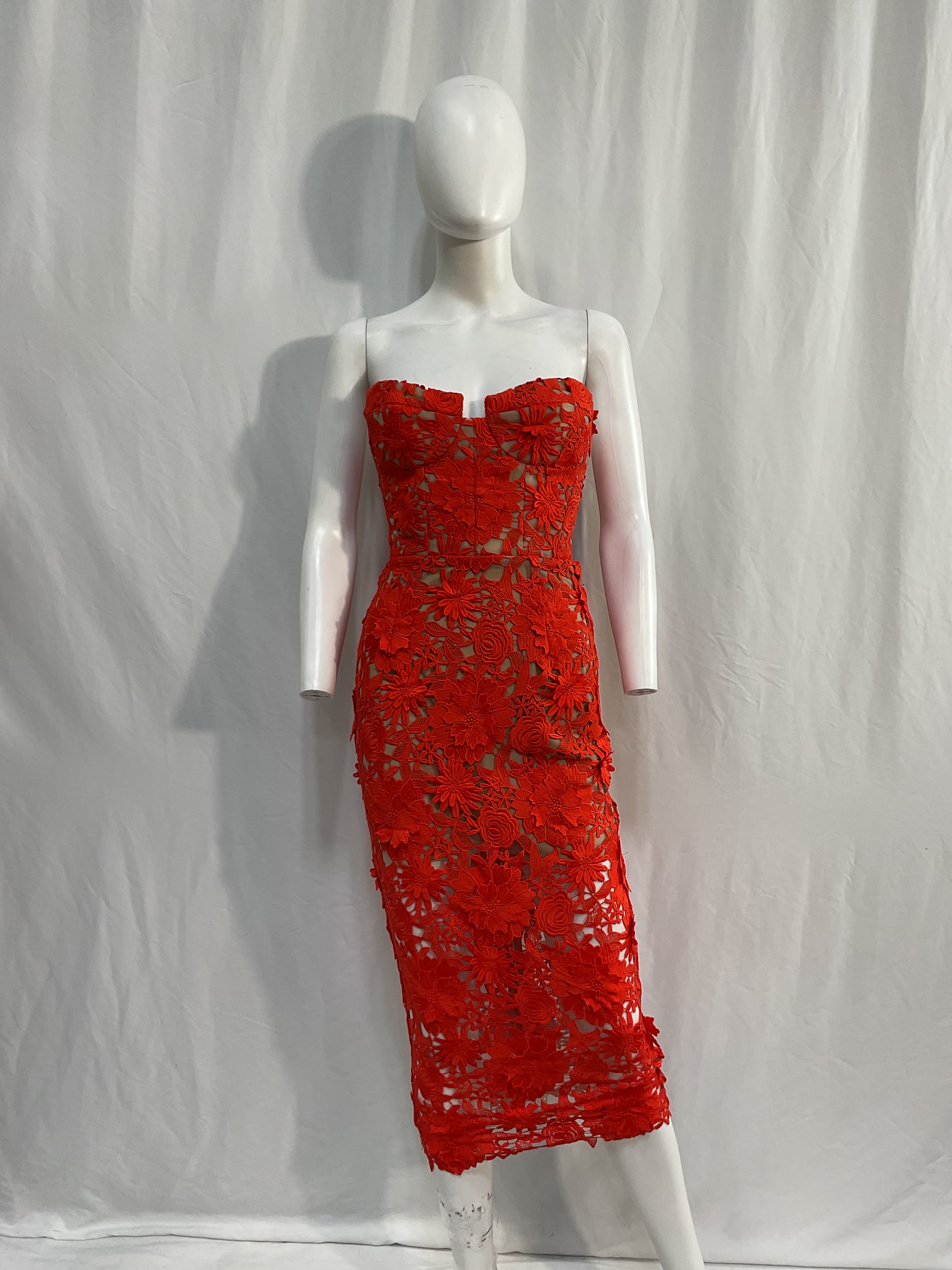 Jasmine Midi Dress In Red - Image 2