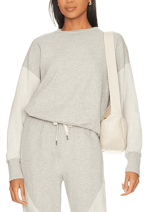 Cj Reverse Sleeve Crewneck Sweatshirt In Heather Grey - Image 1