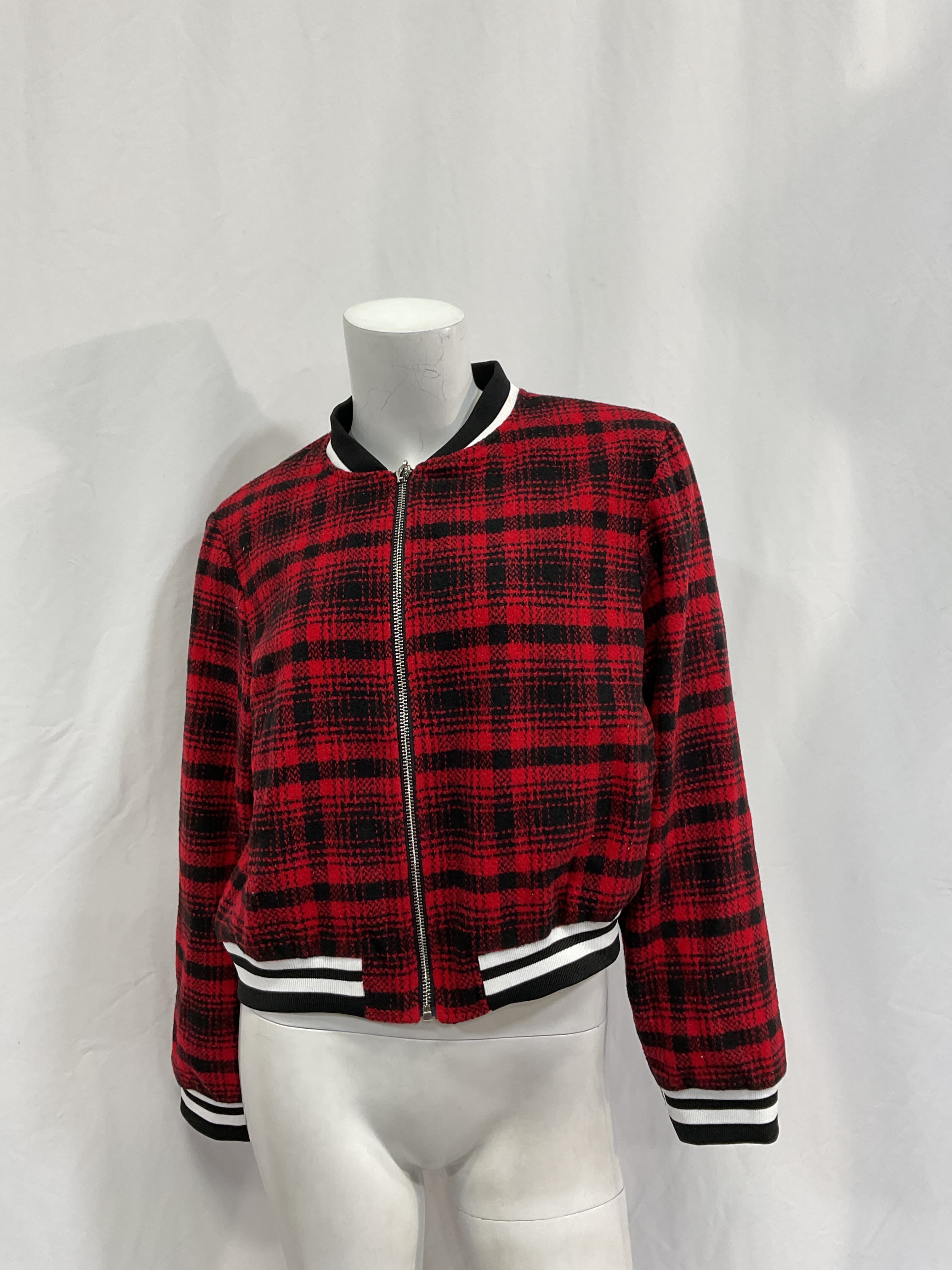 Maeve Plaid Tweed Sporty Bomber Jacket - Image 2