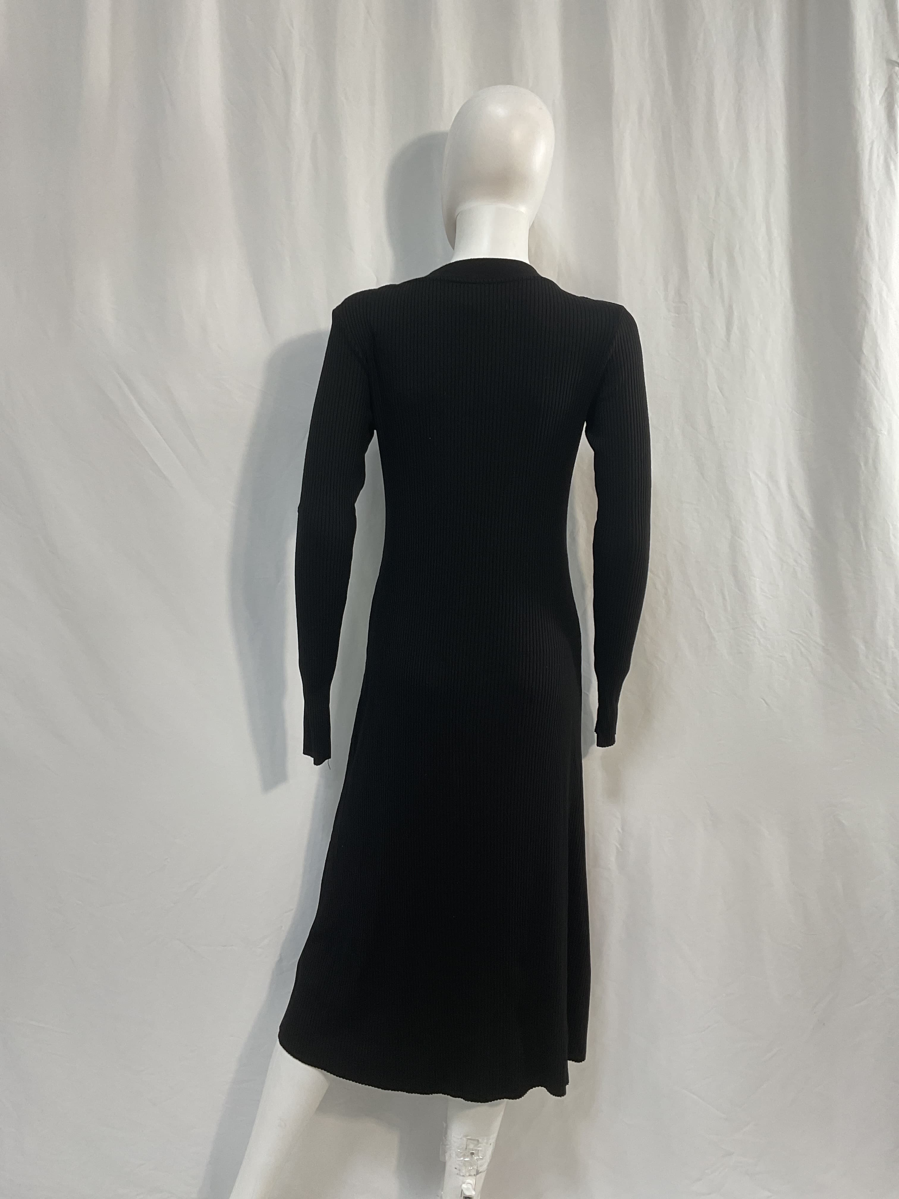 A Coste Flare Cardigan Dress In Black - Image 2