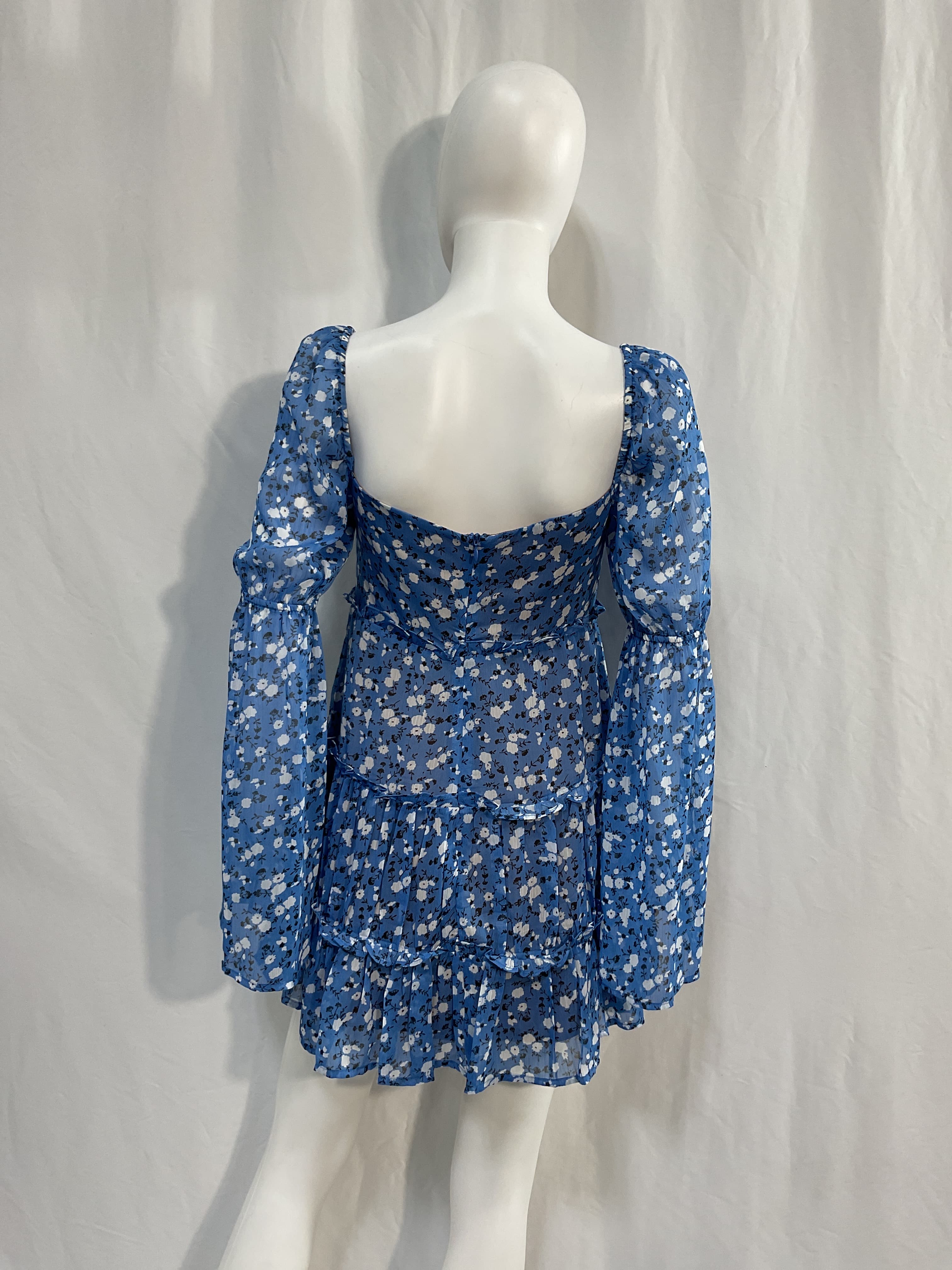 Ailish Mini Dress In Blue Ditsy - Image 2