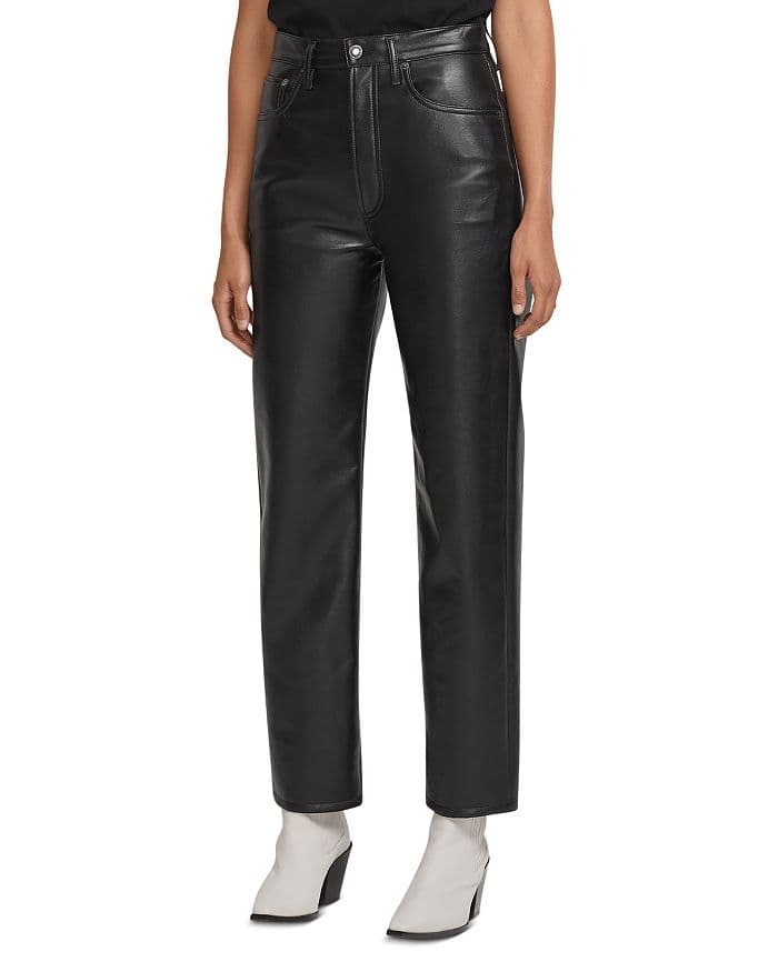 90s Fitted Recycled Leather Pants - Image 1