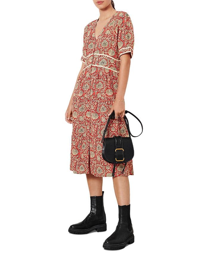 Plume Printed Midi Dress - Image 1