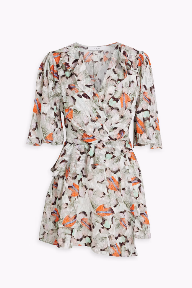 Carlina Wrap-Effect Ruffled Silk And Cotton-Blend Mini Dress - Image 1