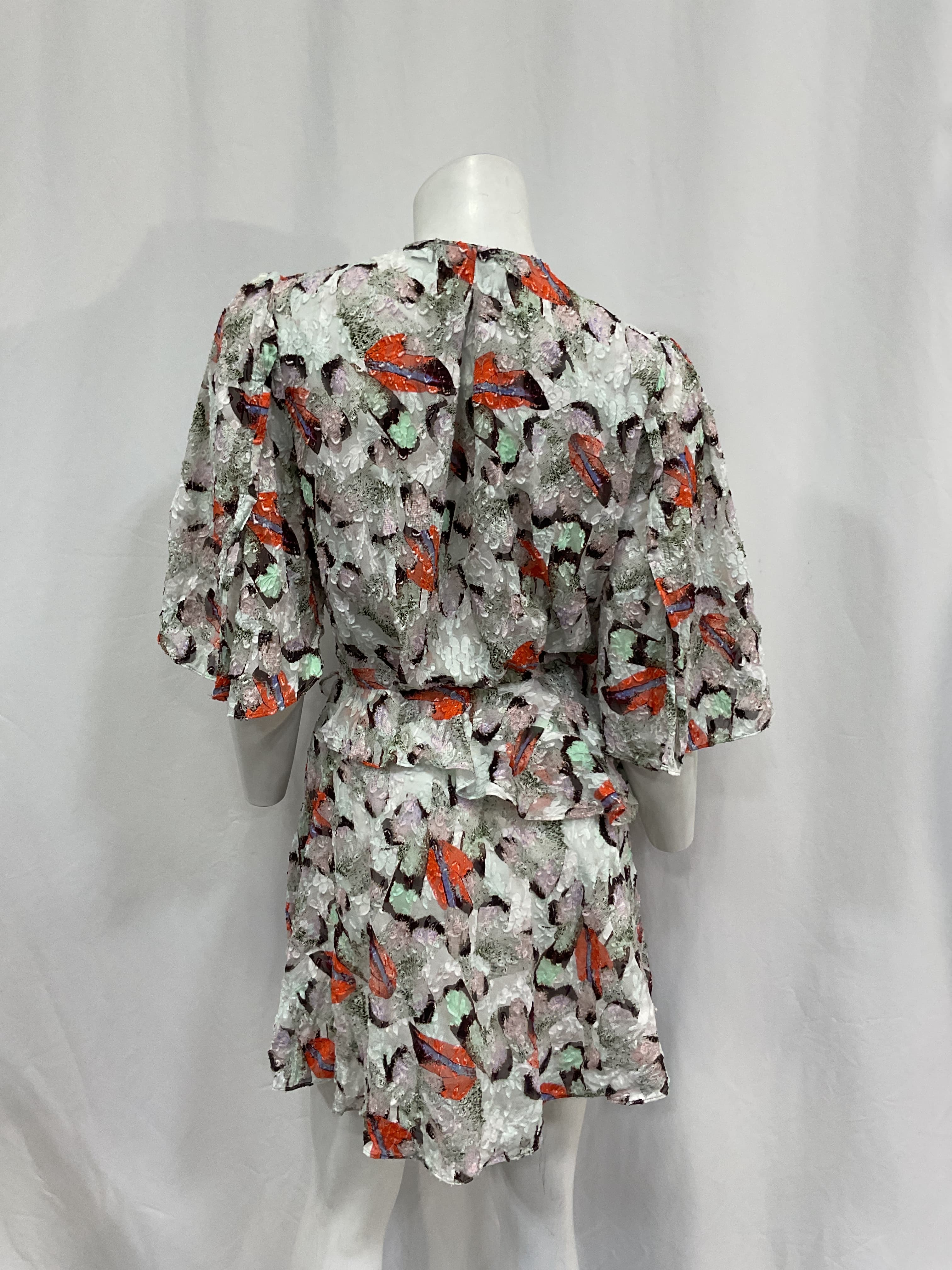Carlina Wrap-Effect Ruffled Silk And Cotton-Blend Mini Dress - Image 2