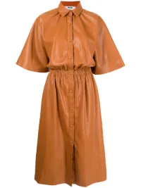 Faux-Leather Shirt Dress - Image 1