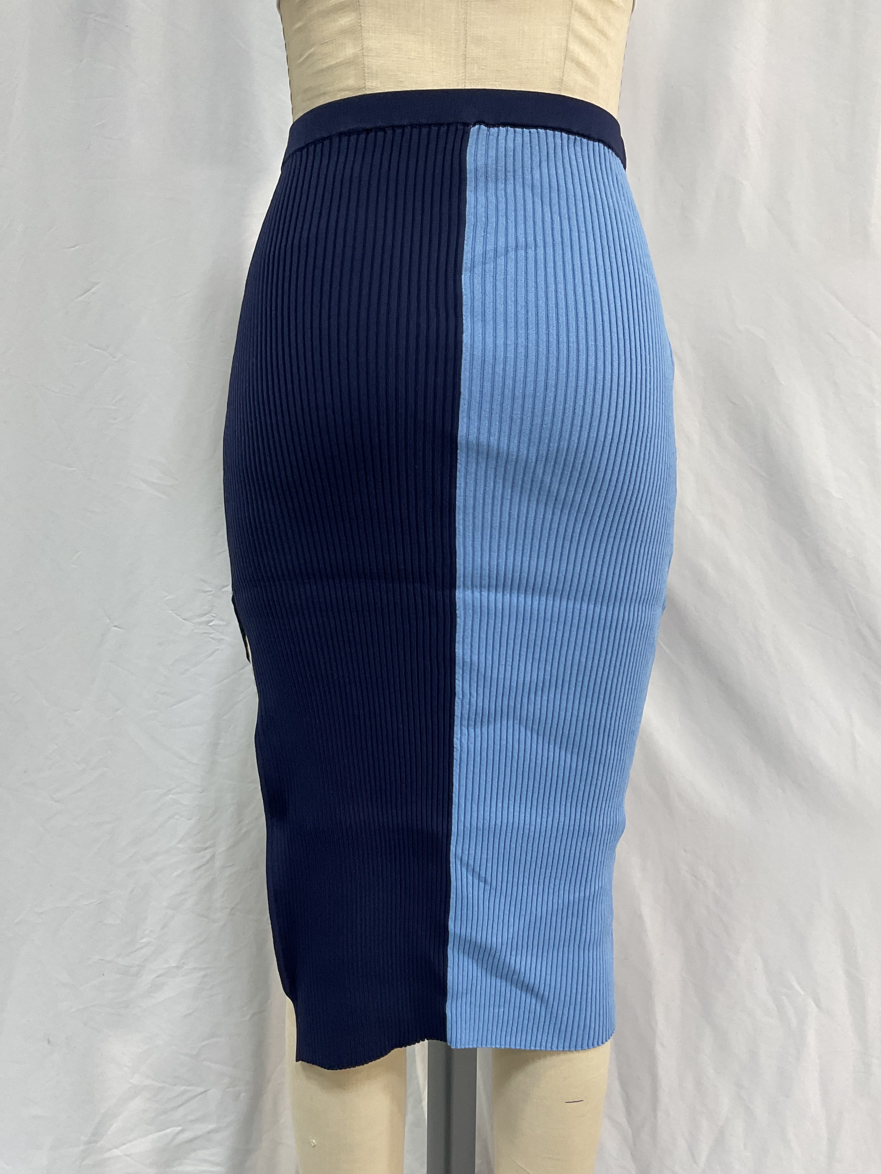 Lorraine Two-Tone Ribbed-Knit Midi Skirt - Image 2