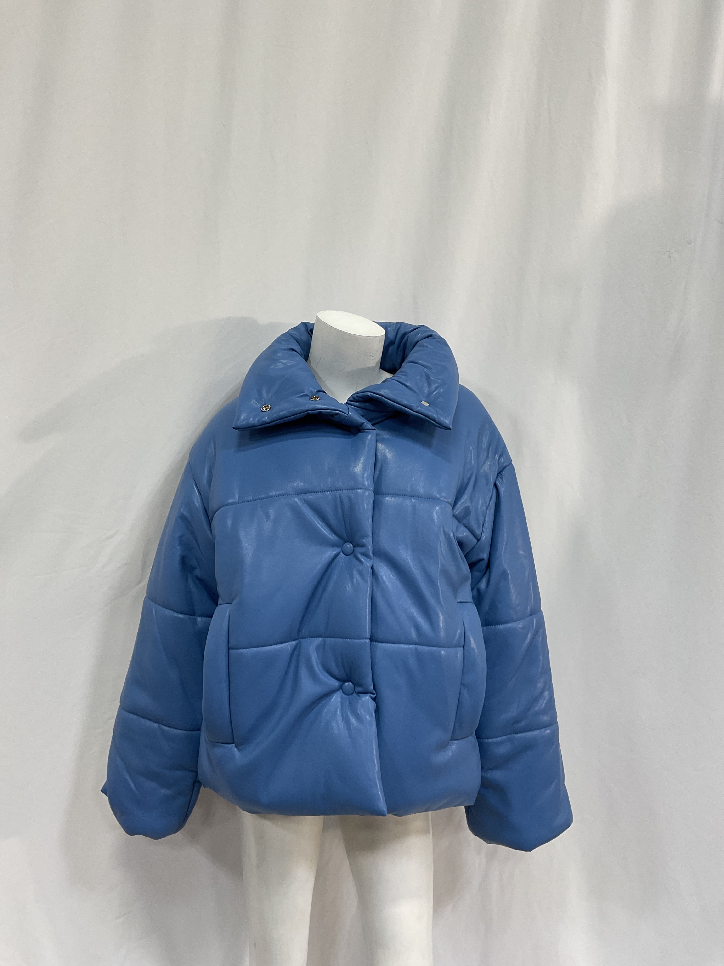 Hide Quilted Padded Vegan Leather Jacket - Image 2