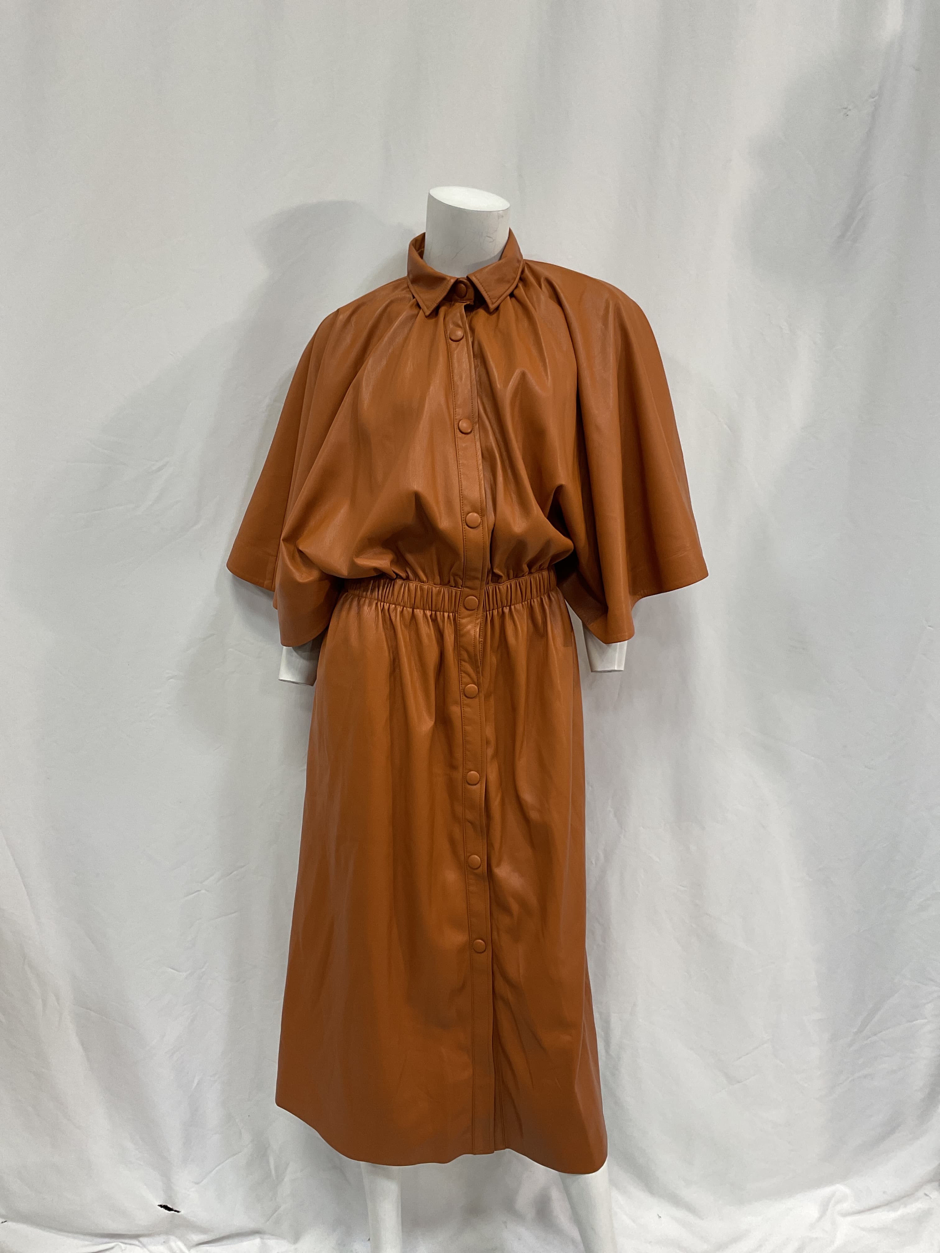 Faux-Leather Shirt Dress - Image 3