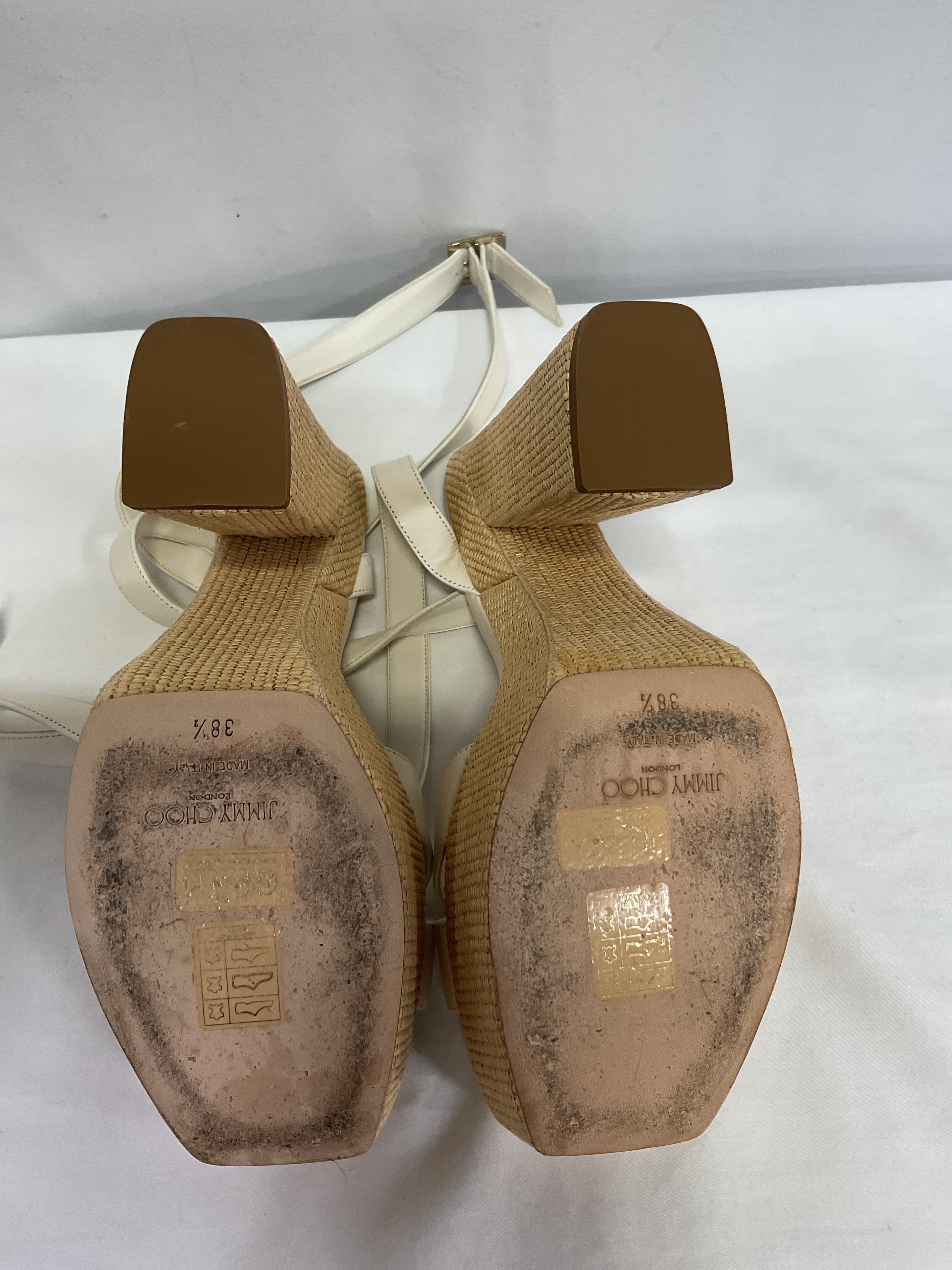 Gaia 140 Suede Sandal In White & Natural - Image 3