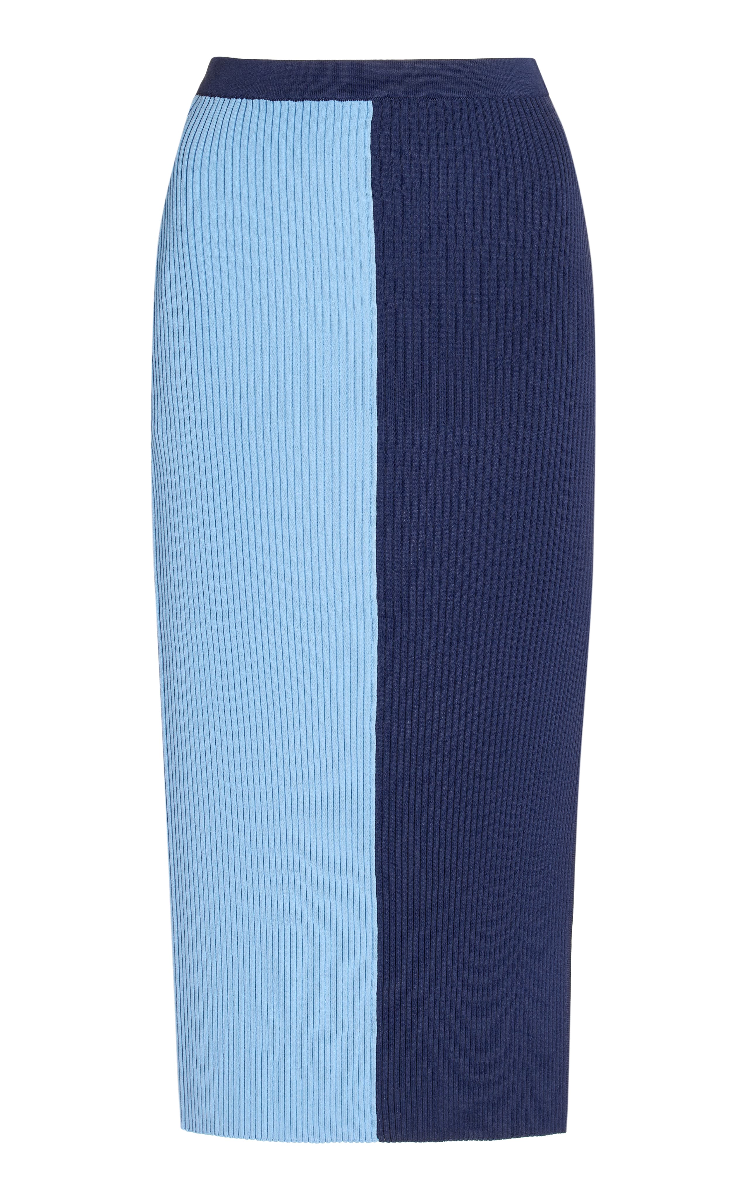Lorraine Two-Tone Ribbed-Knit Midi Skirt - Image 4