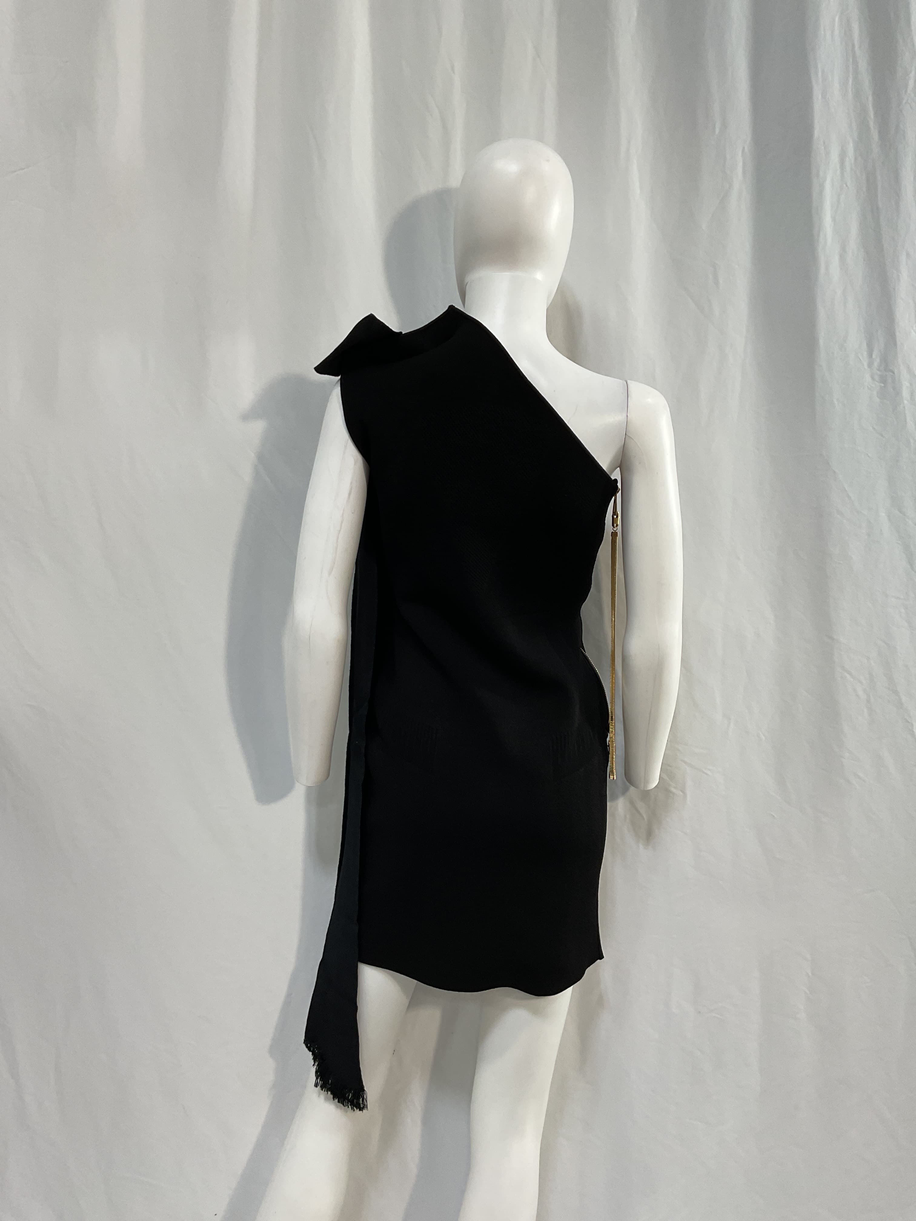 Mybody One-Shoulder Bow-Detailed Stretch-Knit Mini Dress - Image 3