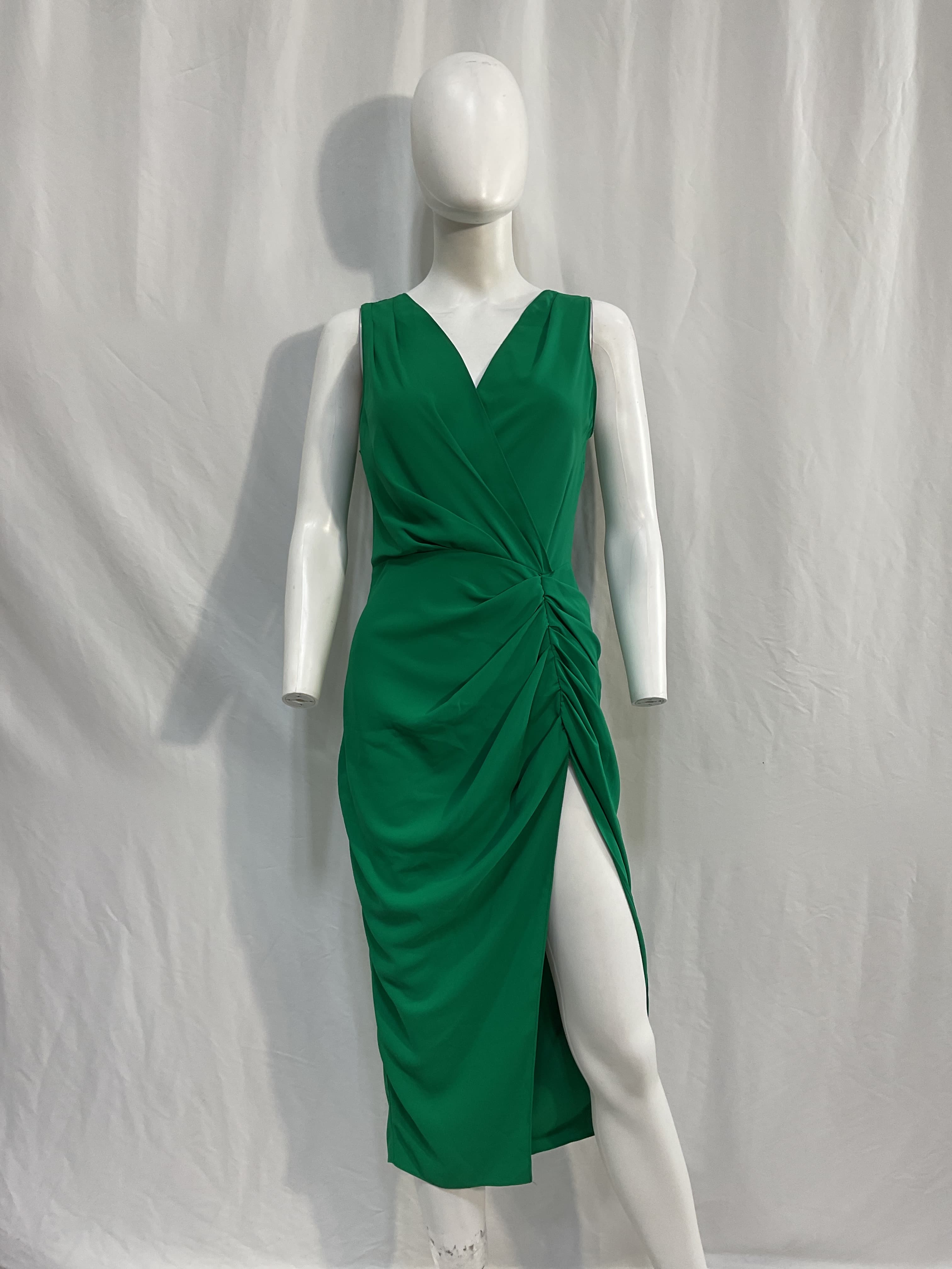 Pomona Dress In Dark Green - Image 3