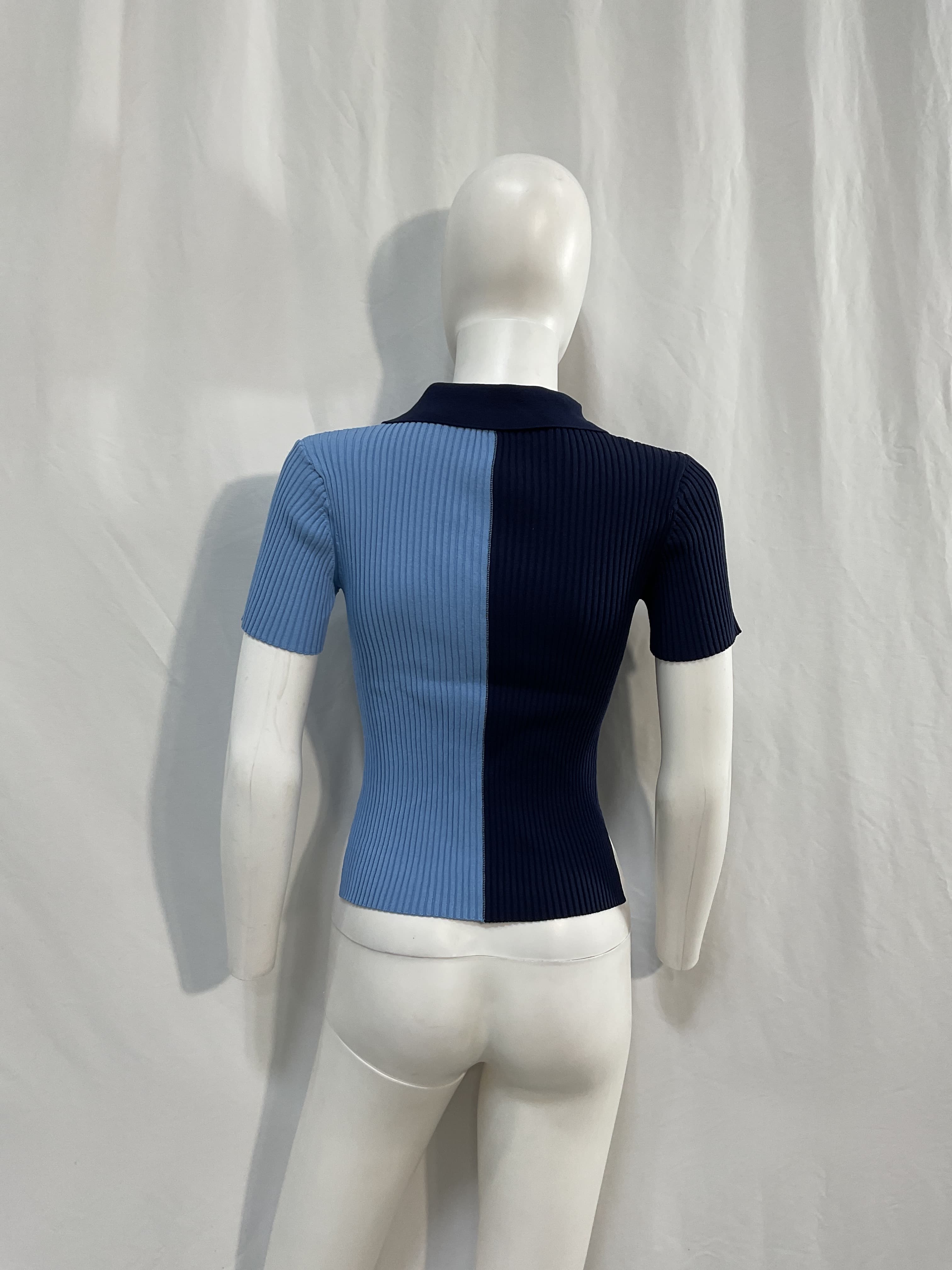Brice Two-Tone Ribbed-Knit Top - Image 2