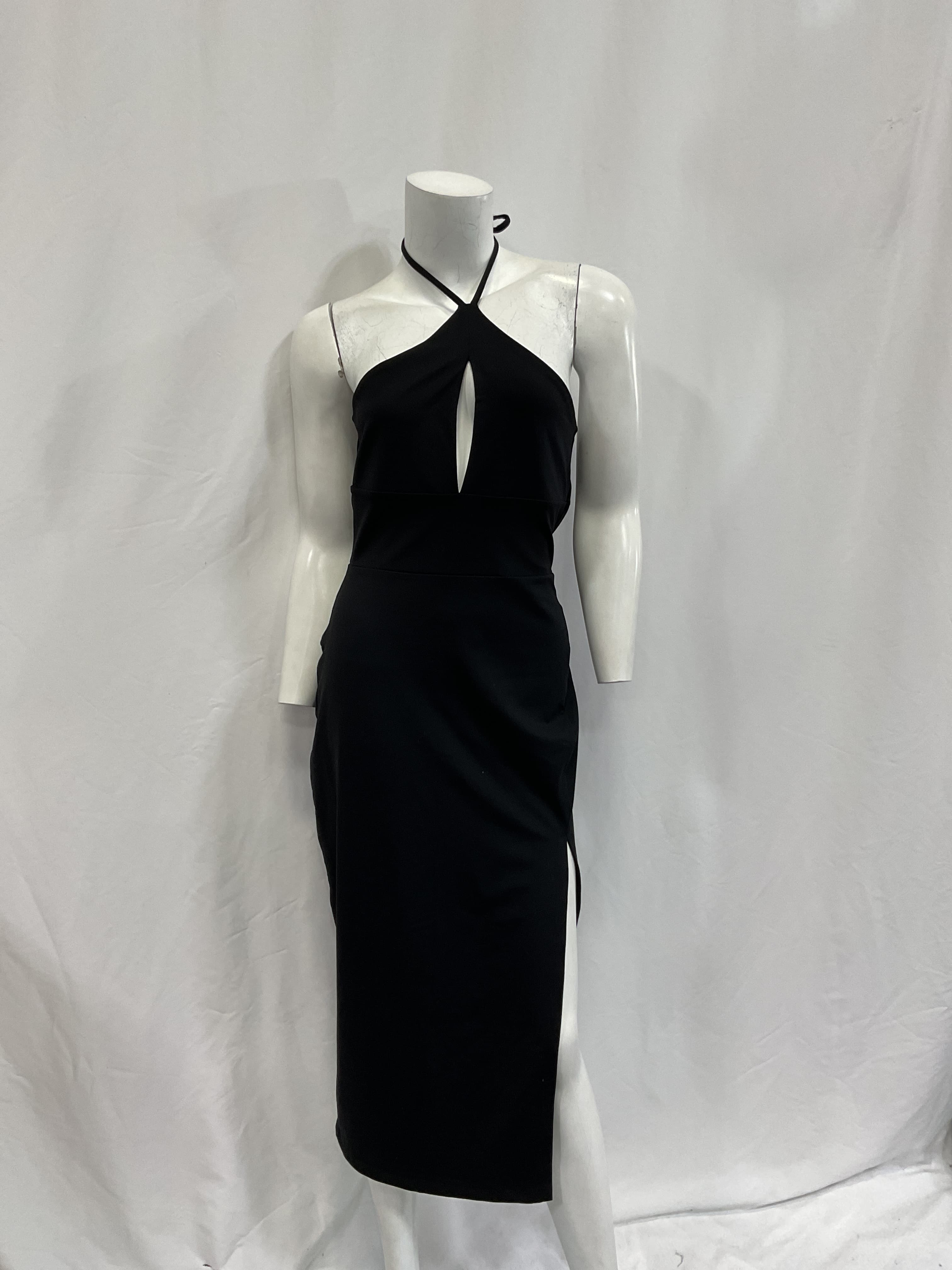 Halter Neck Cutout Knit Cocktail Dress - Image 2
