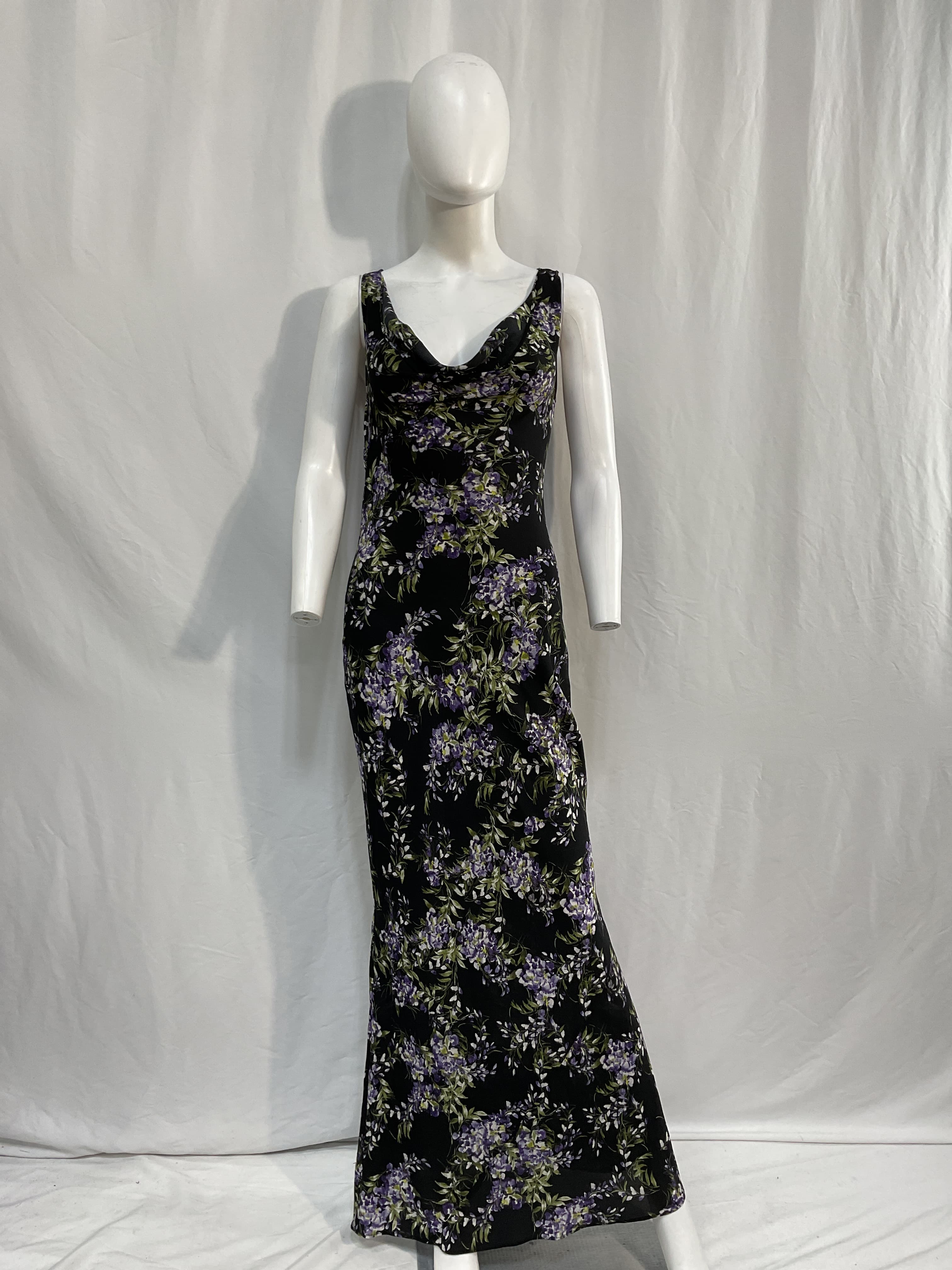 Draped Floral-Print Georgette Gown - Image 2
