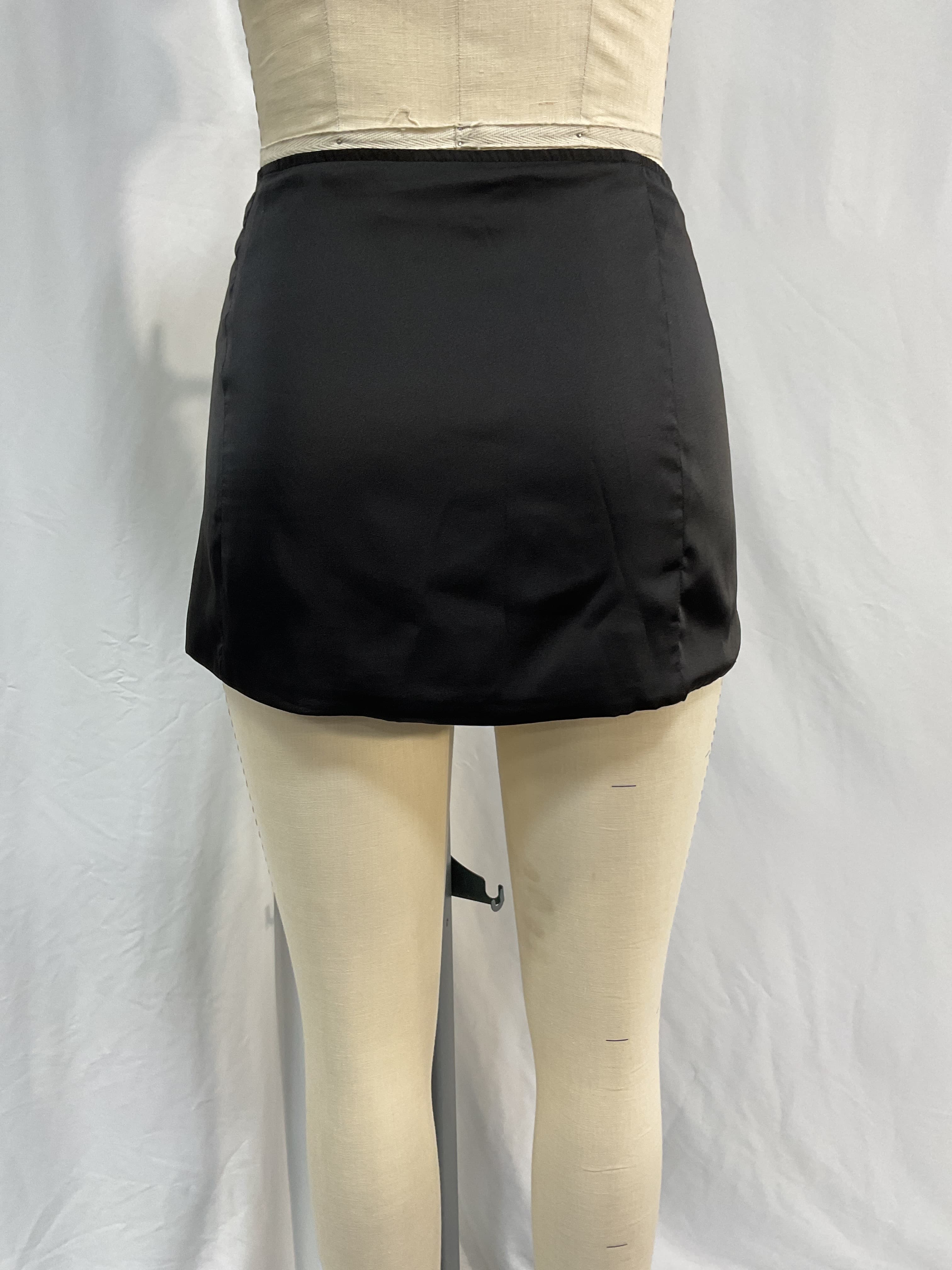 Satin Mini Skirt In Black - Image 2