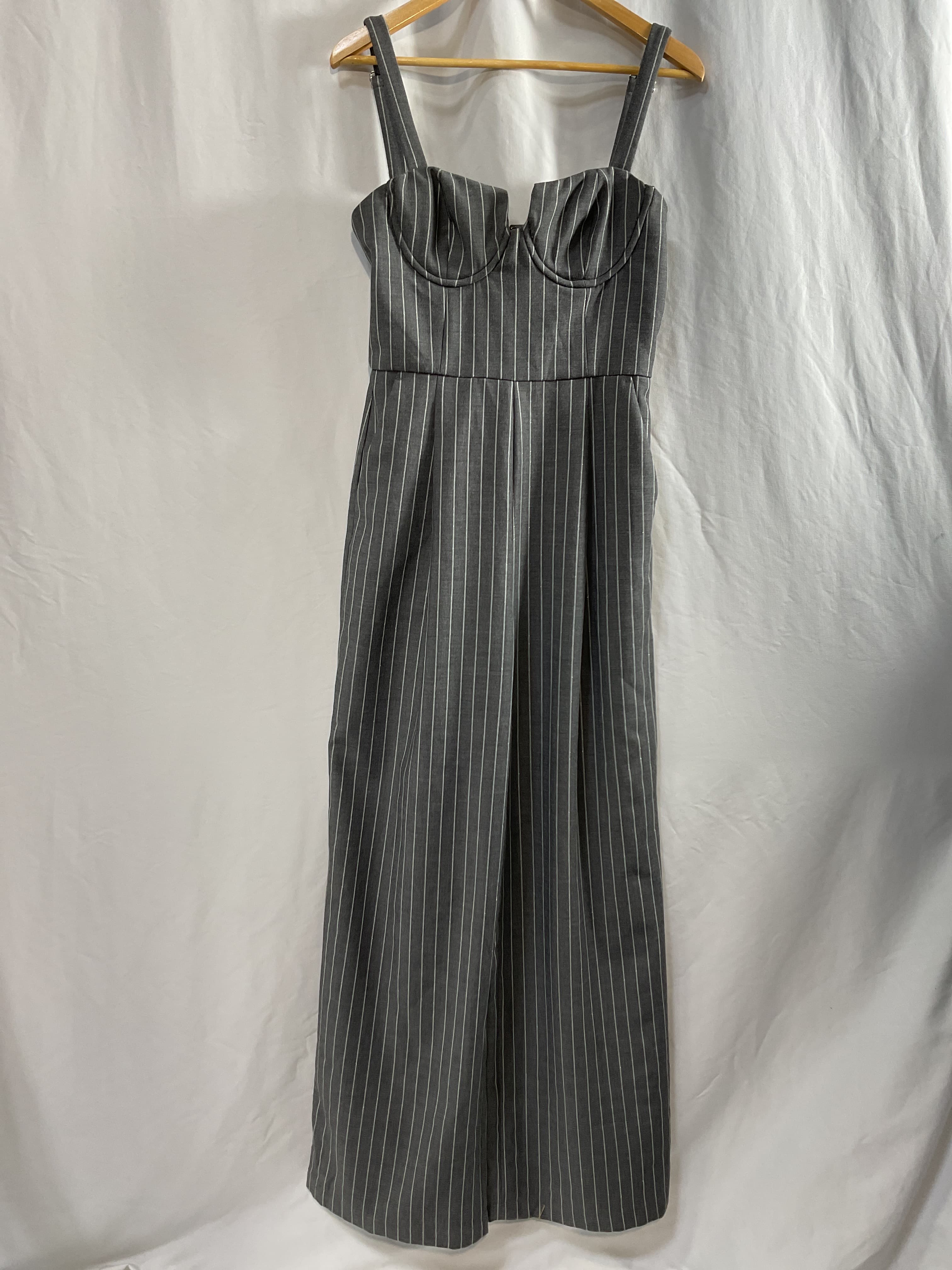 House Of Harlow 1960 X Revolve Oliviera Jumpsuit In Grey Lurex Stripe - Image 3