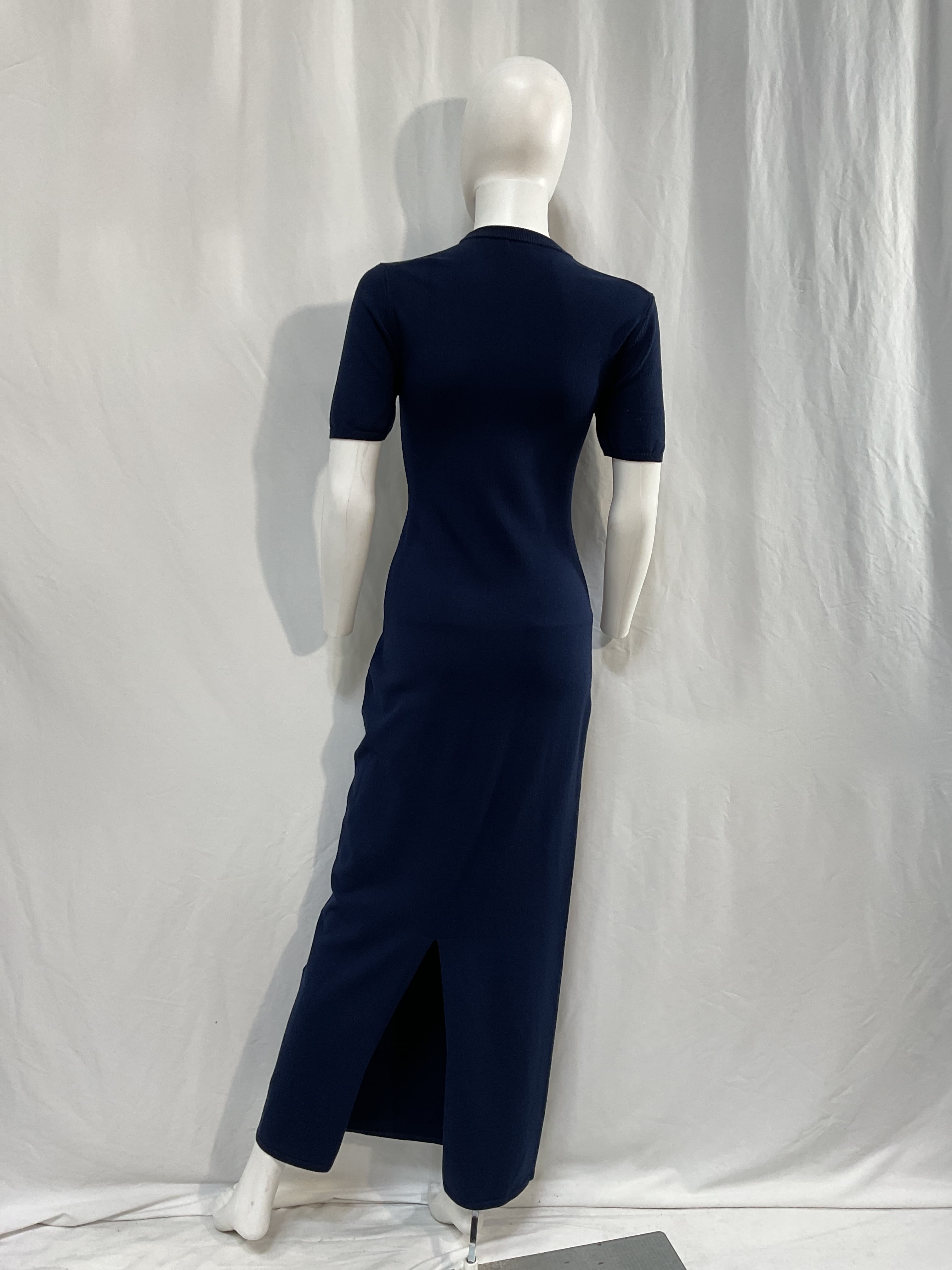 Florrie Knit Maxi Dress In Navy - Image 2