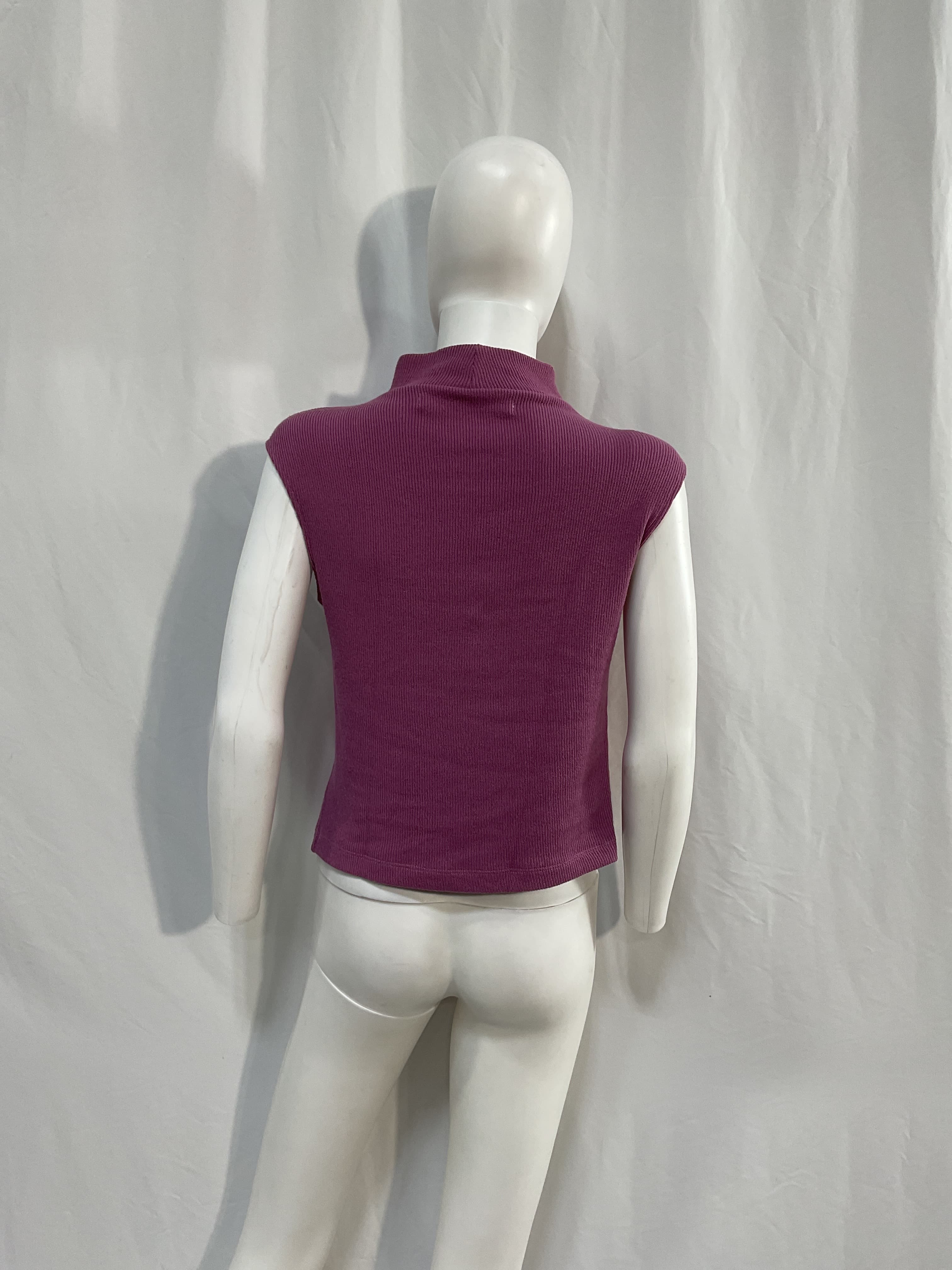 Sleeveless Knit Turtleneck Top In Rose Mauve - Image 3