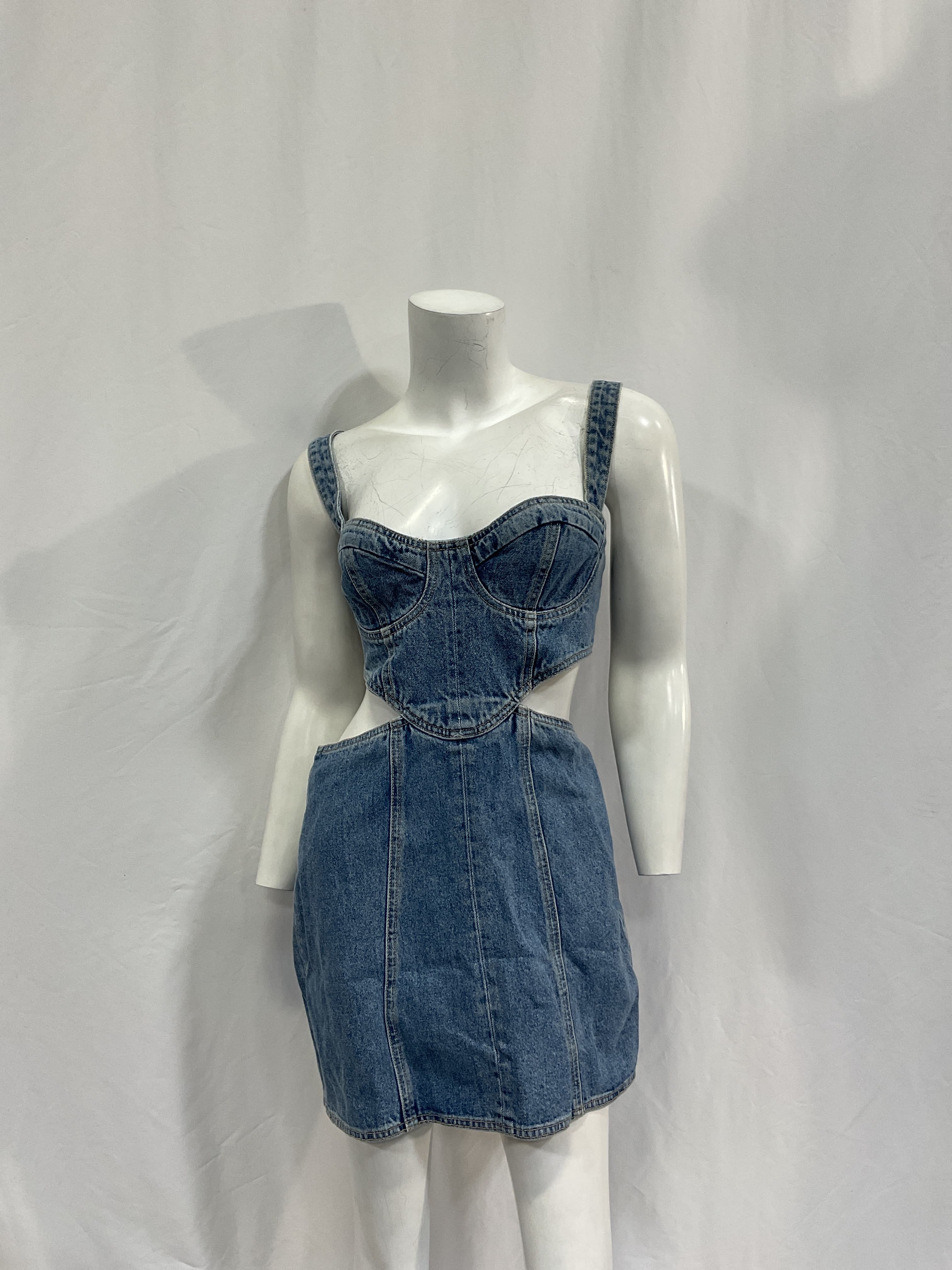Dundas X Revolve Helena Mini Dress In Washed Indigo - Image 2