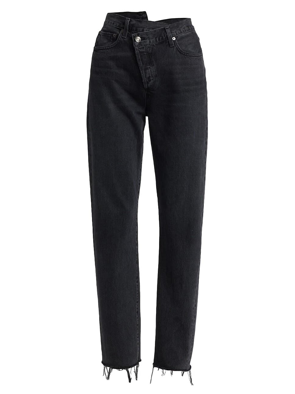 Criss Cross Mid-Rise Straight-Leg Jeans - Image 1