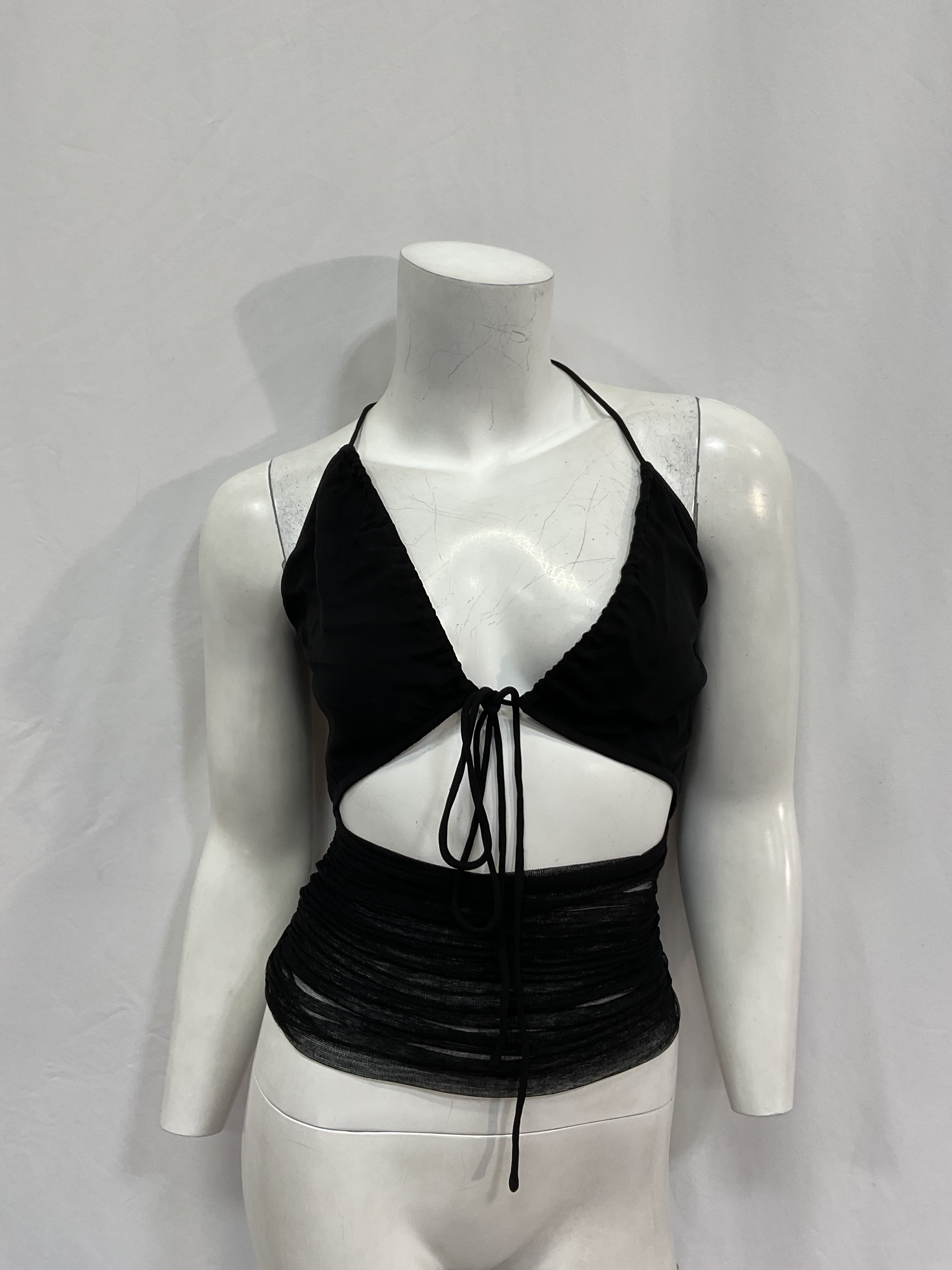 Semblance Tulle Cami Top In Black - Image 2