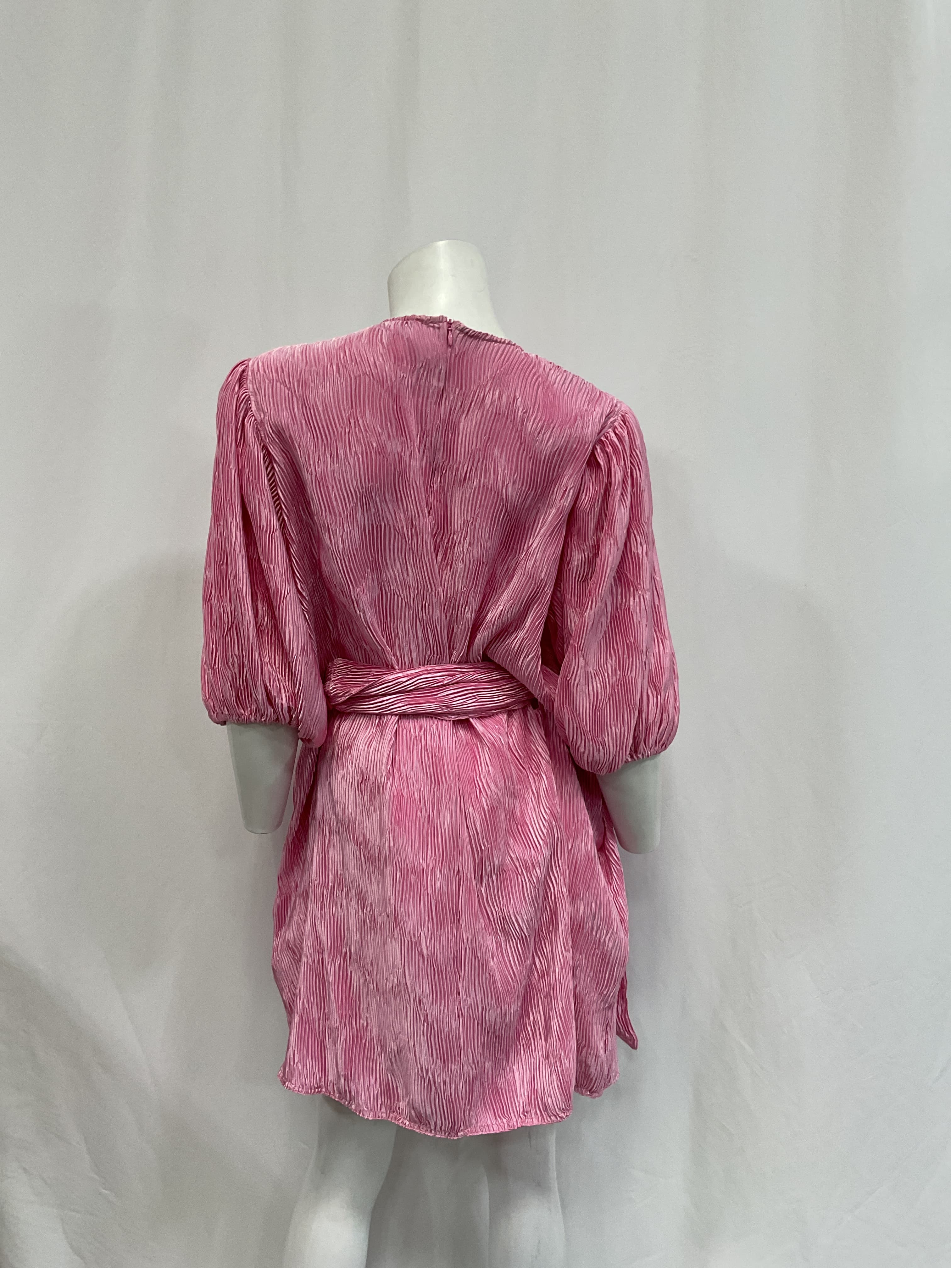 Pleated Satin Dress In Moonlight Mauve - Image 2