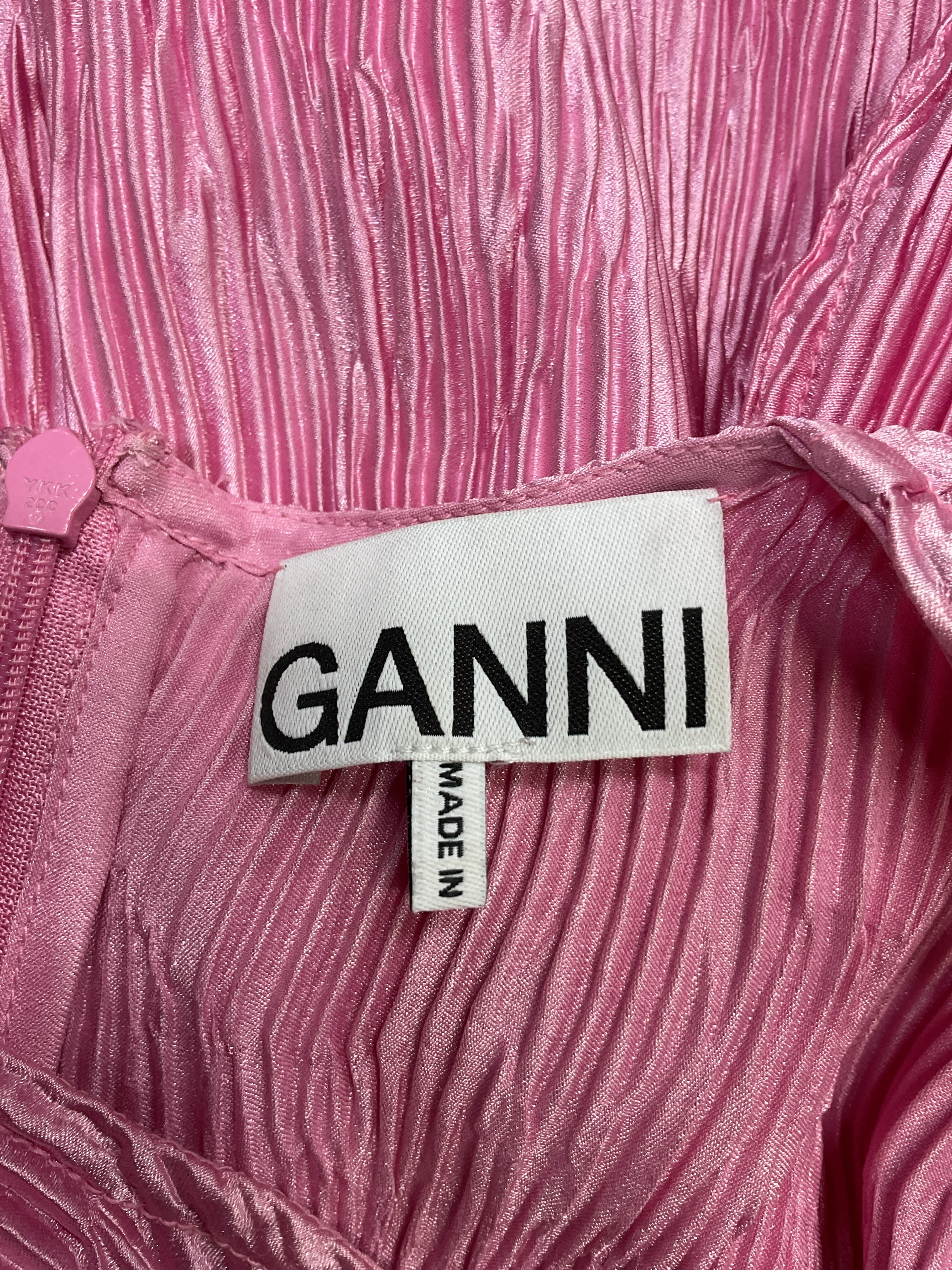 Pleated Satin Dress In Moonlight Mauve - Image 3