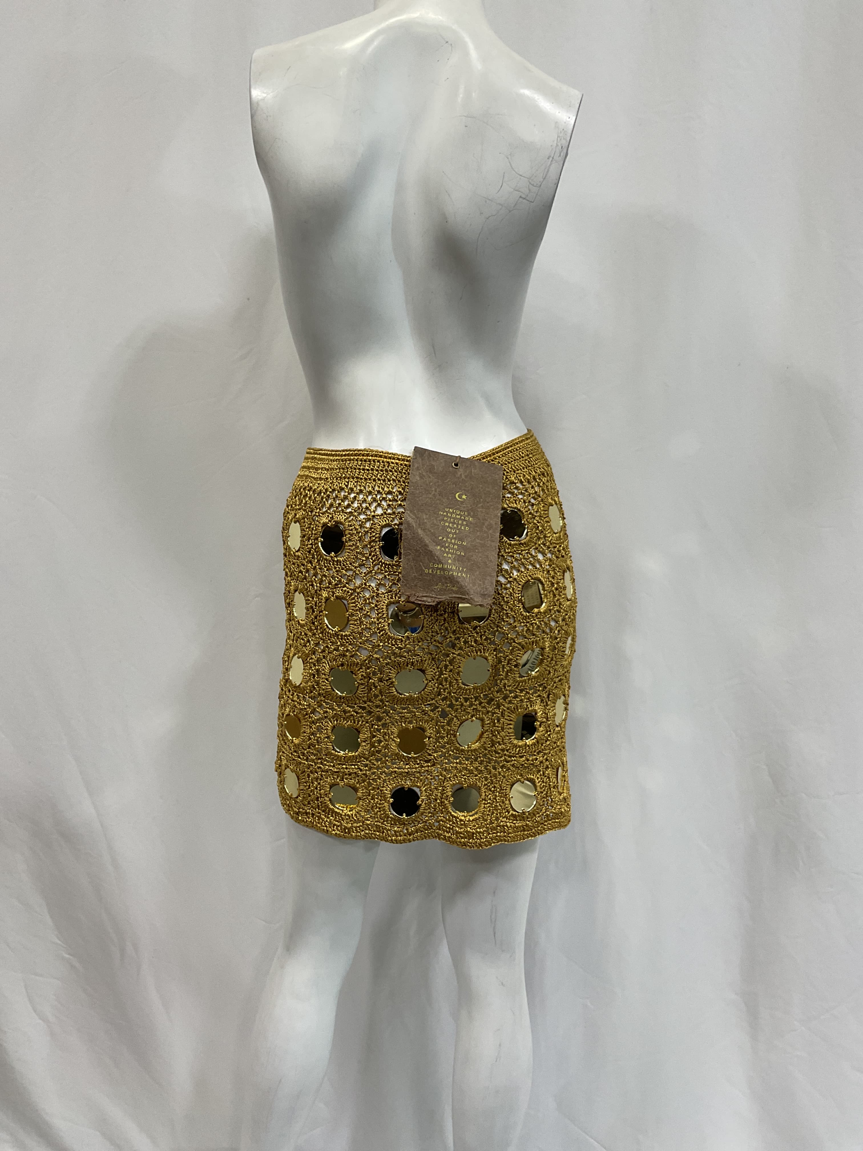 Translucid Mini Skirt In Gold - Image 2