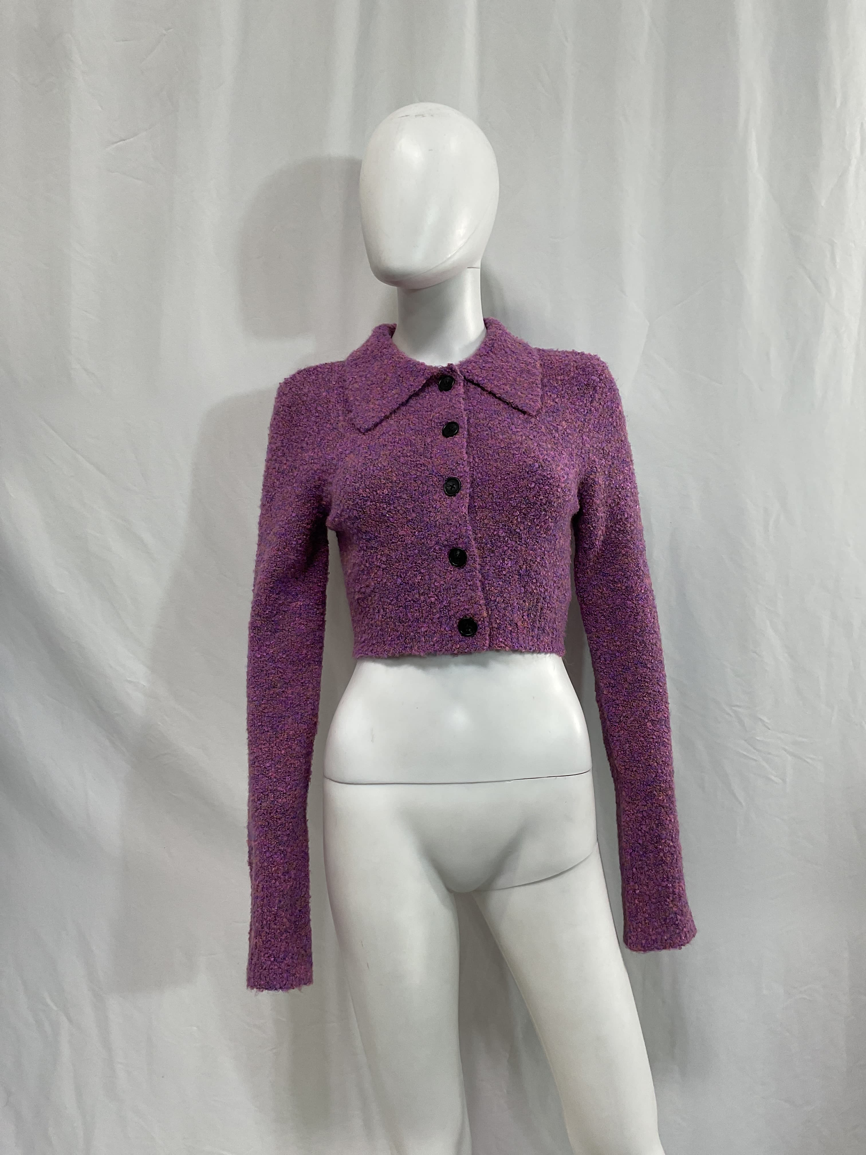 Molly Cropped Cardigan In Lingonberry - Image 2
