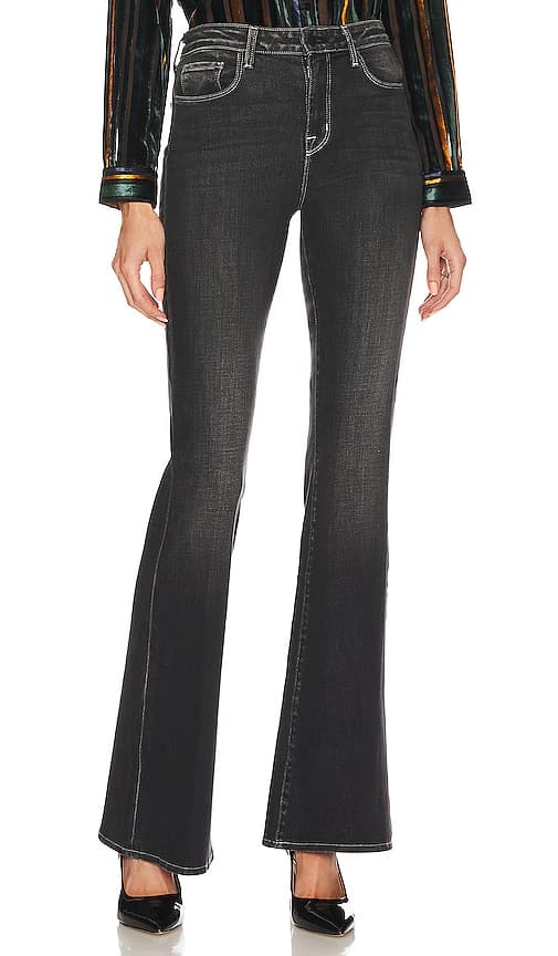 Bell High Rise Flare In Carbon Black - Image 1