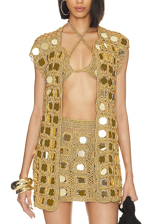 Translucid Kimono In Gold - Image 1