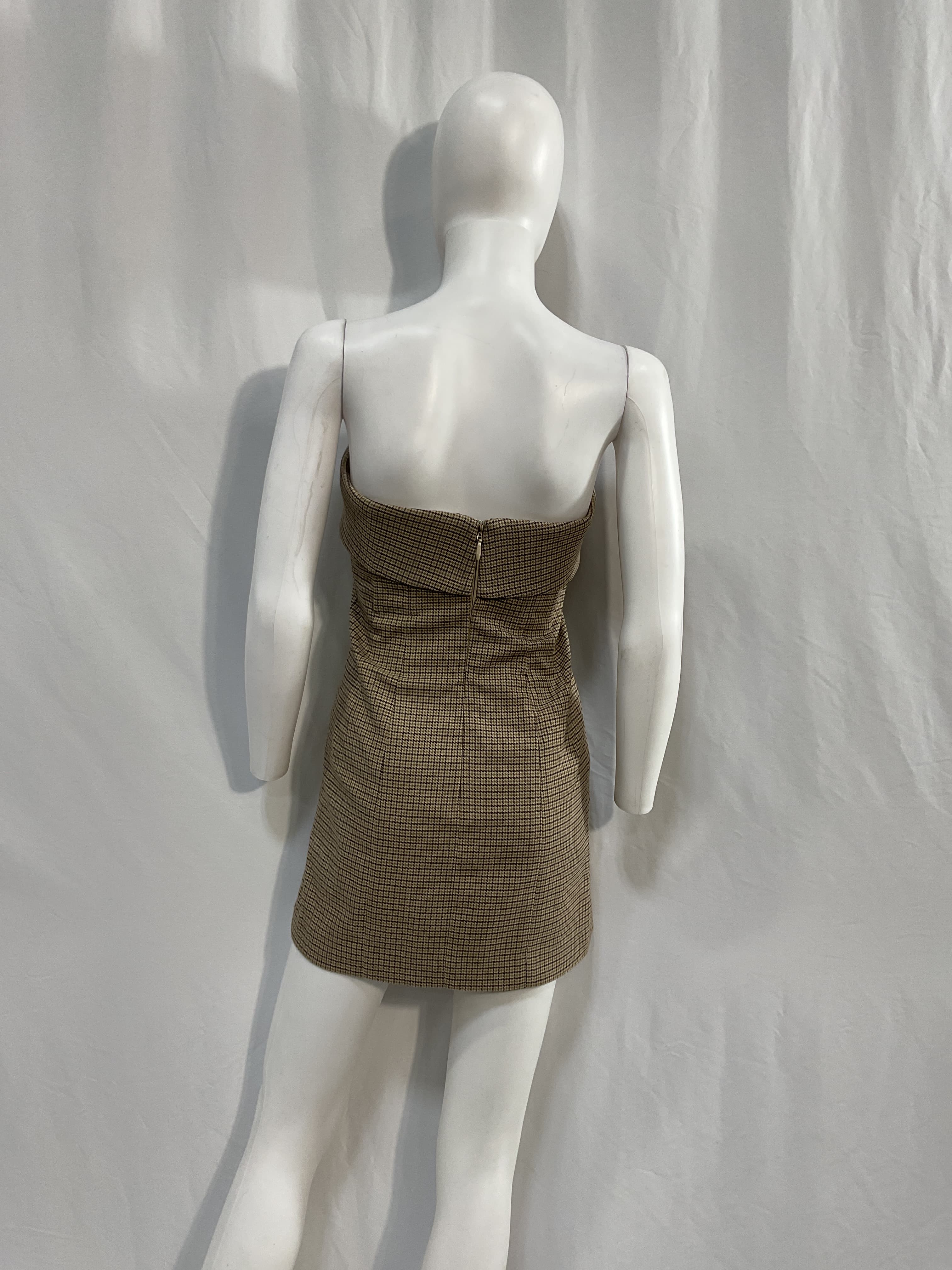 Plaid Mini Suit Dress In Cafe Plaid - Image 2
