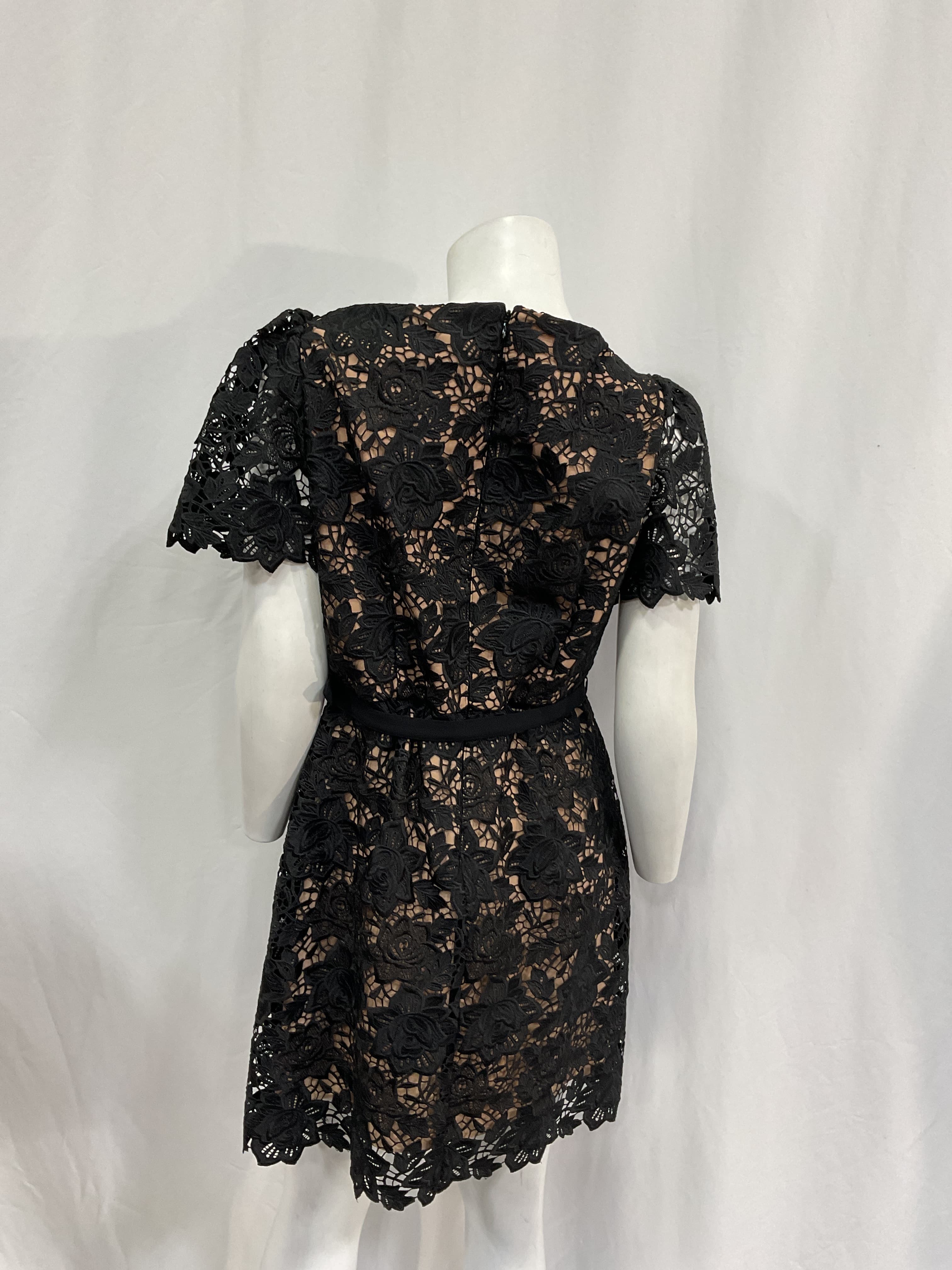Lace Mini Dress In Black - Image 2