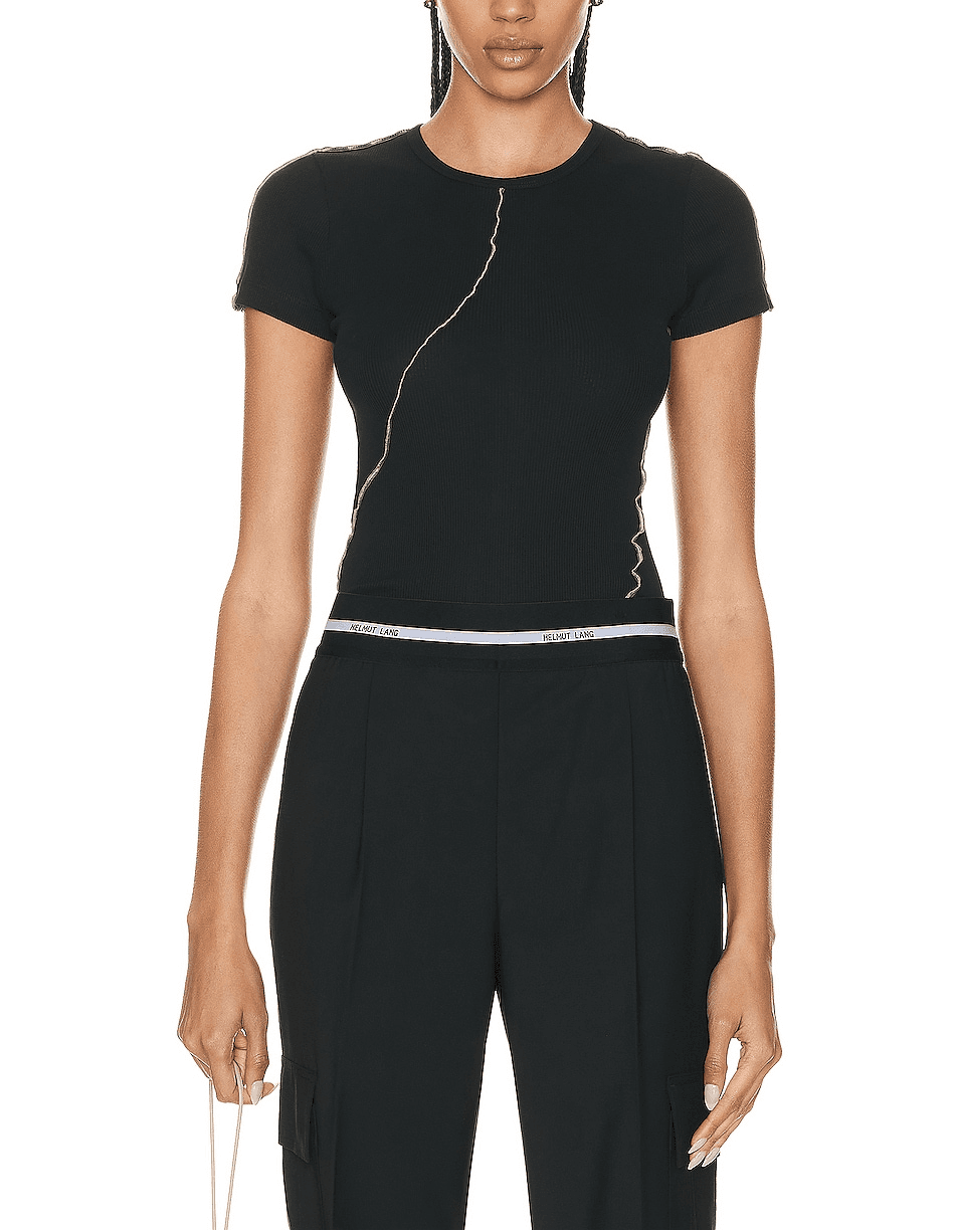 Short Sleeve Top In Basalt Black - Image 1