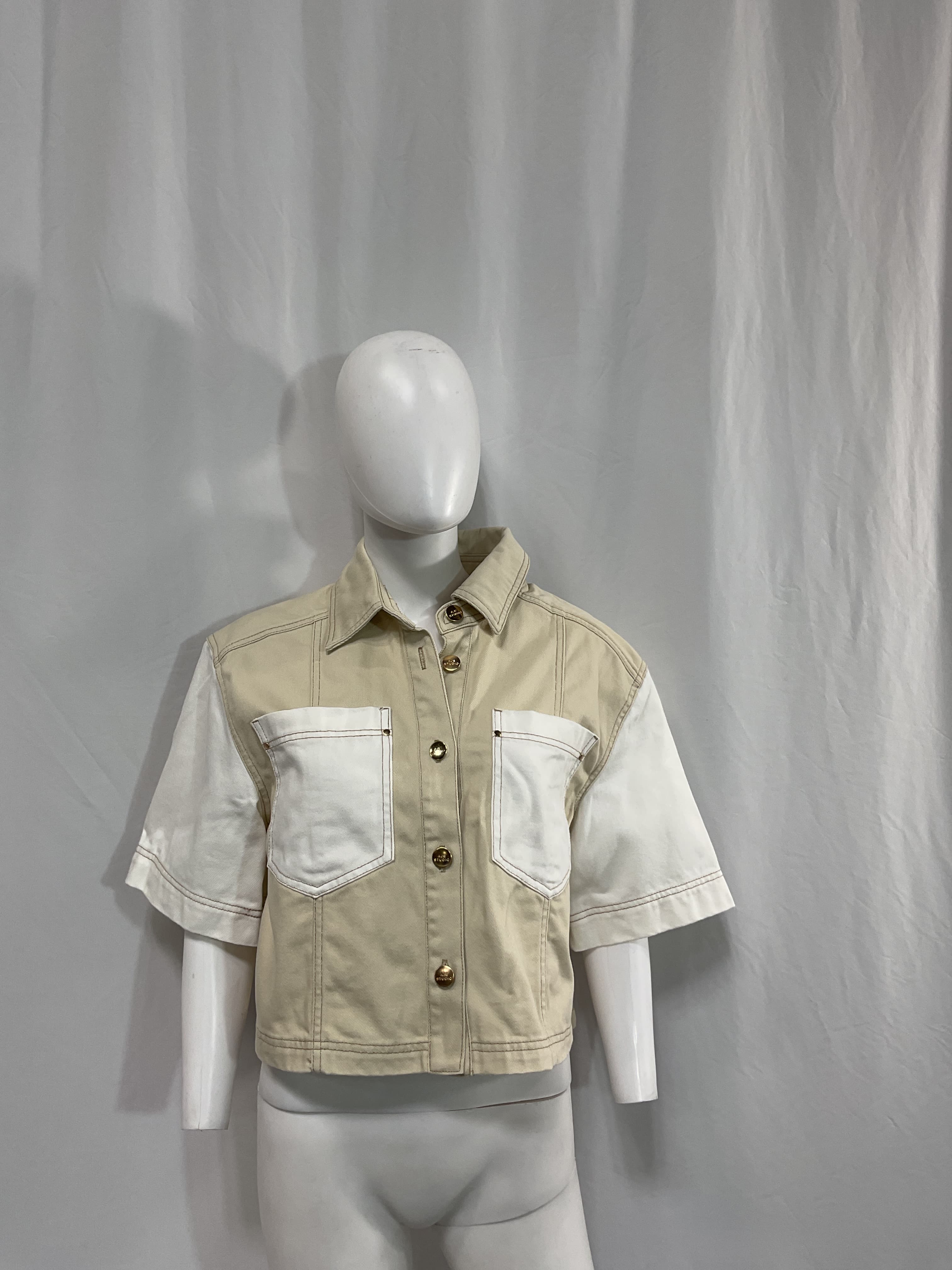 Sadie Cropped Denim Shirt - Image 2