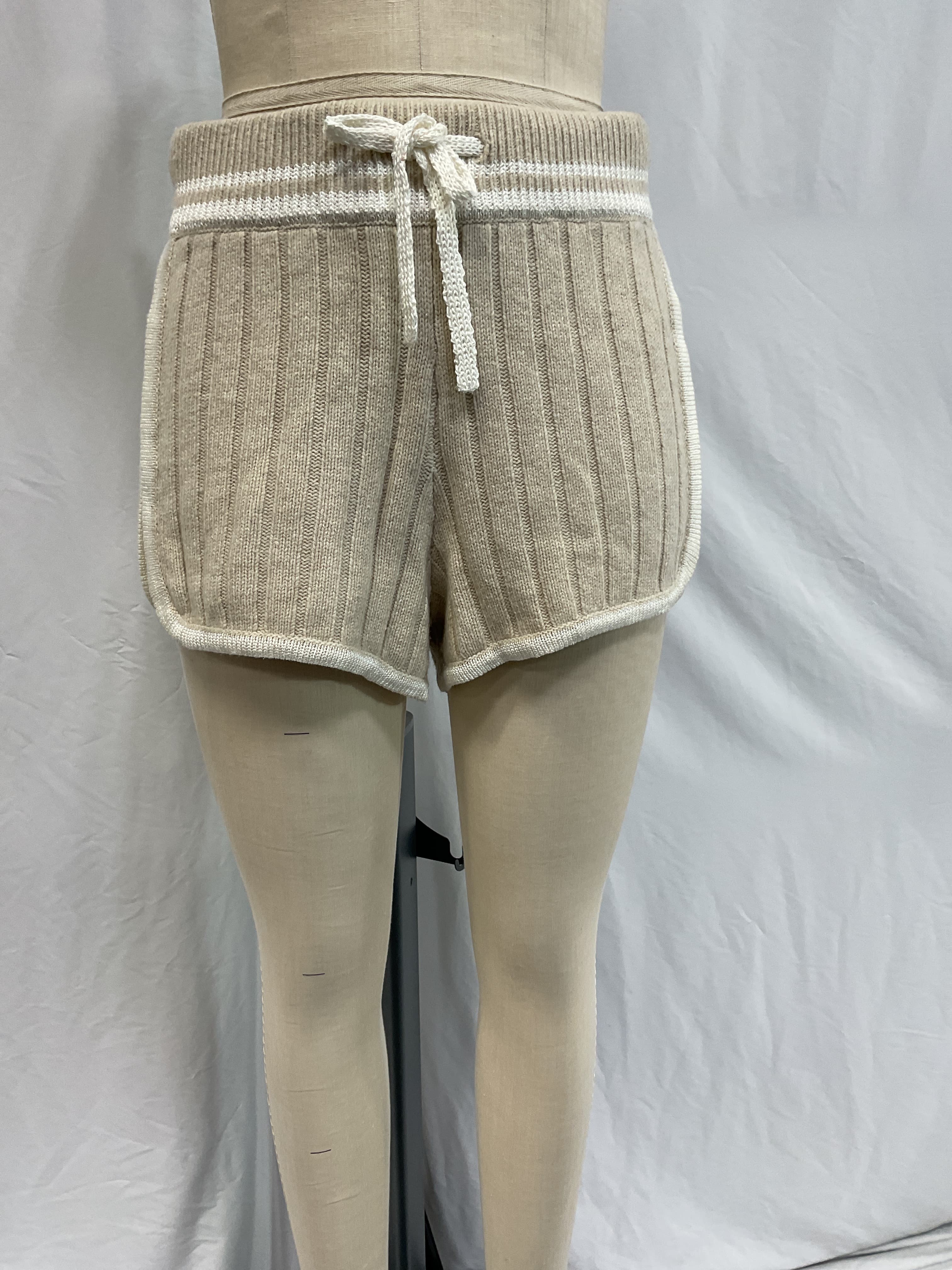 Serena Striped Ribbed-Knit Shorts - Image 4