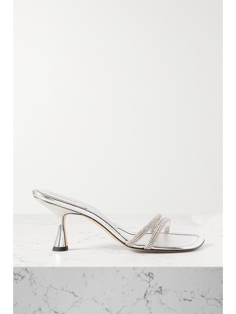 Julio Crystal-Embellished Leather Sandals - Image 1