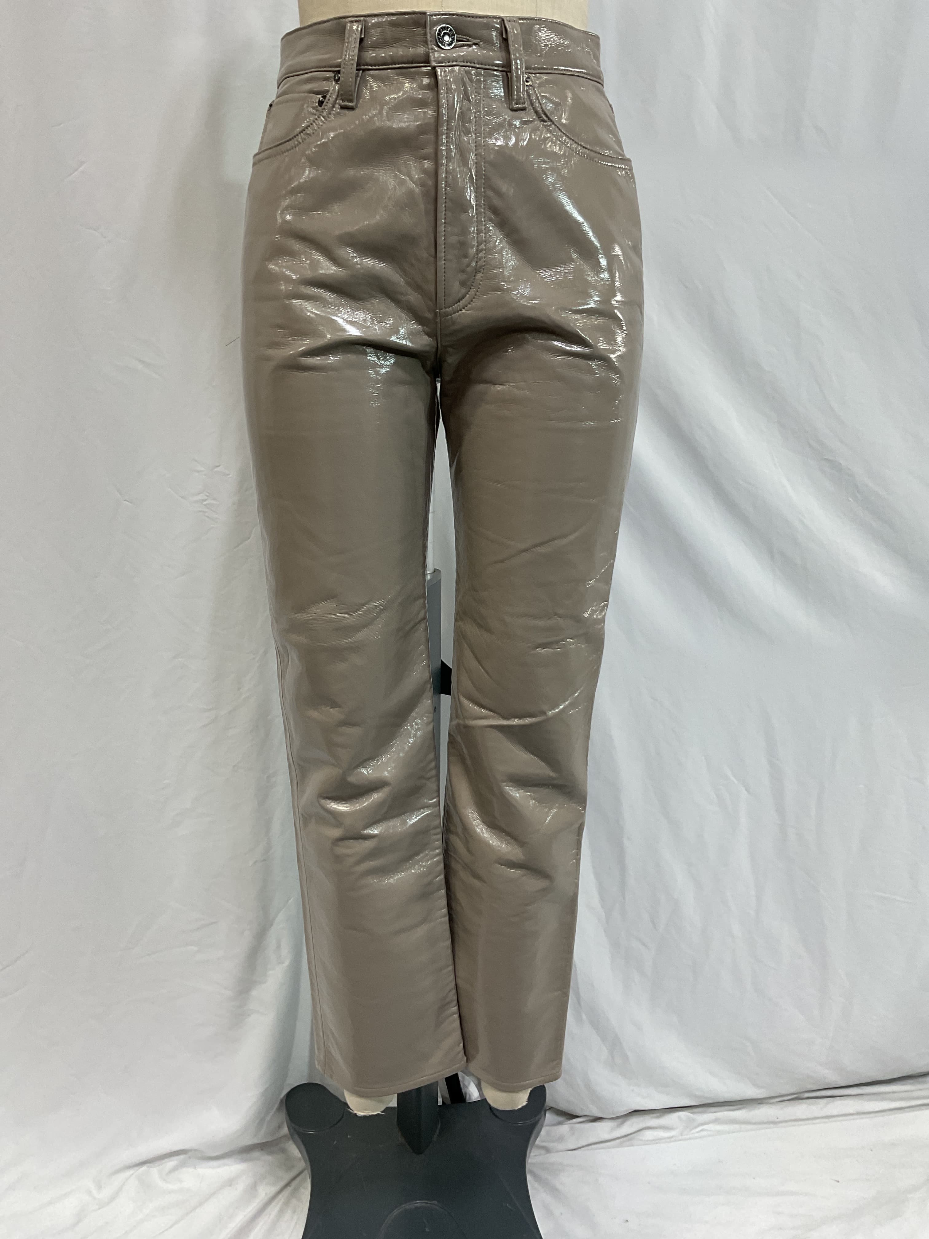 Recycled Leather 90's Pinch Waist In Quail Patent - Image 2