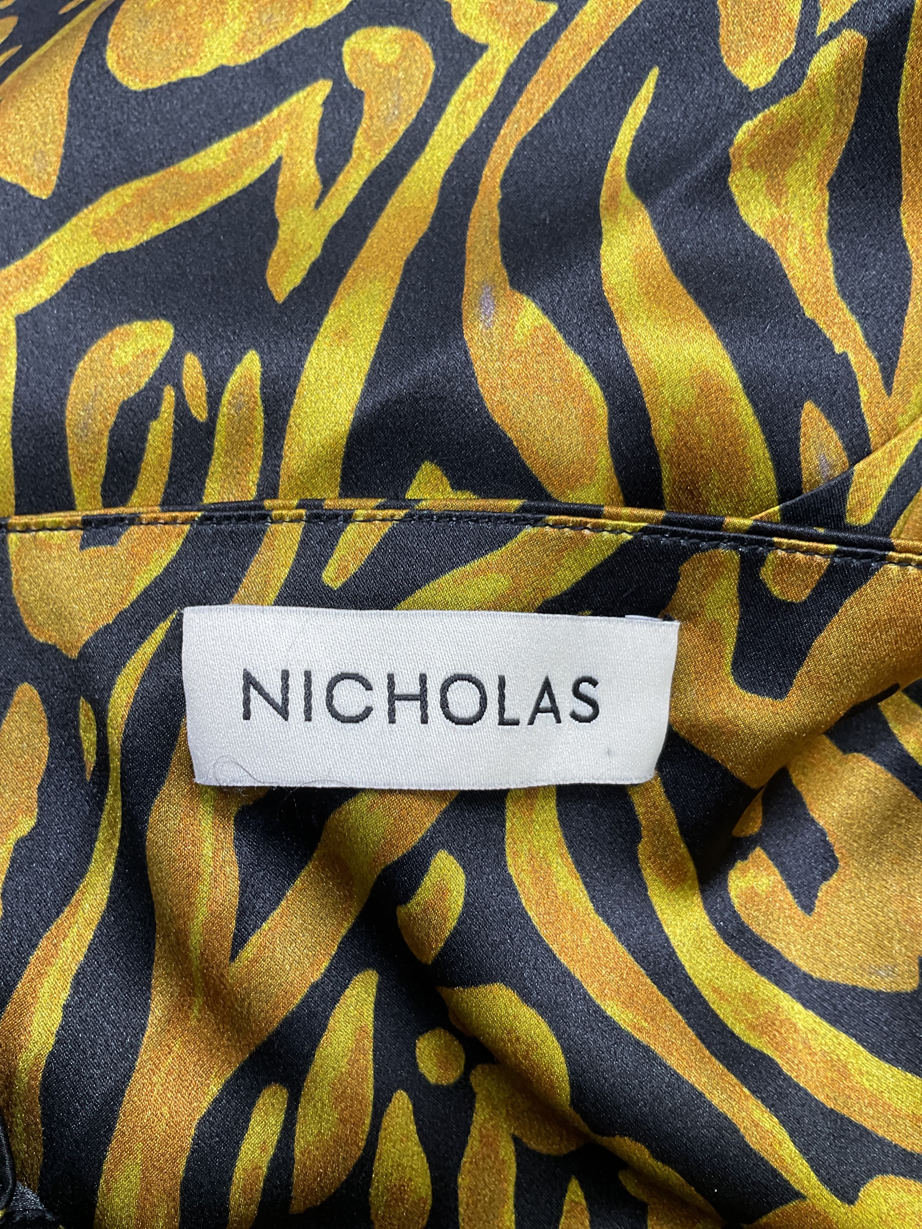 Nina Dress In Abstract Leopard Seaweed - Image 4