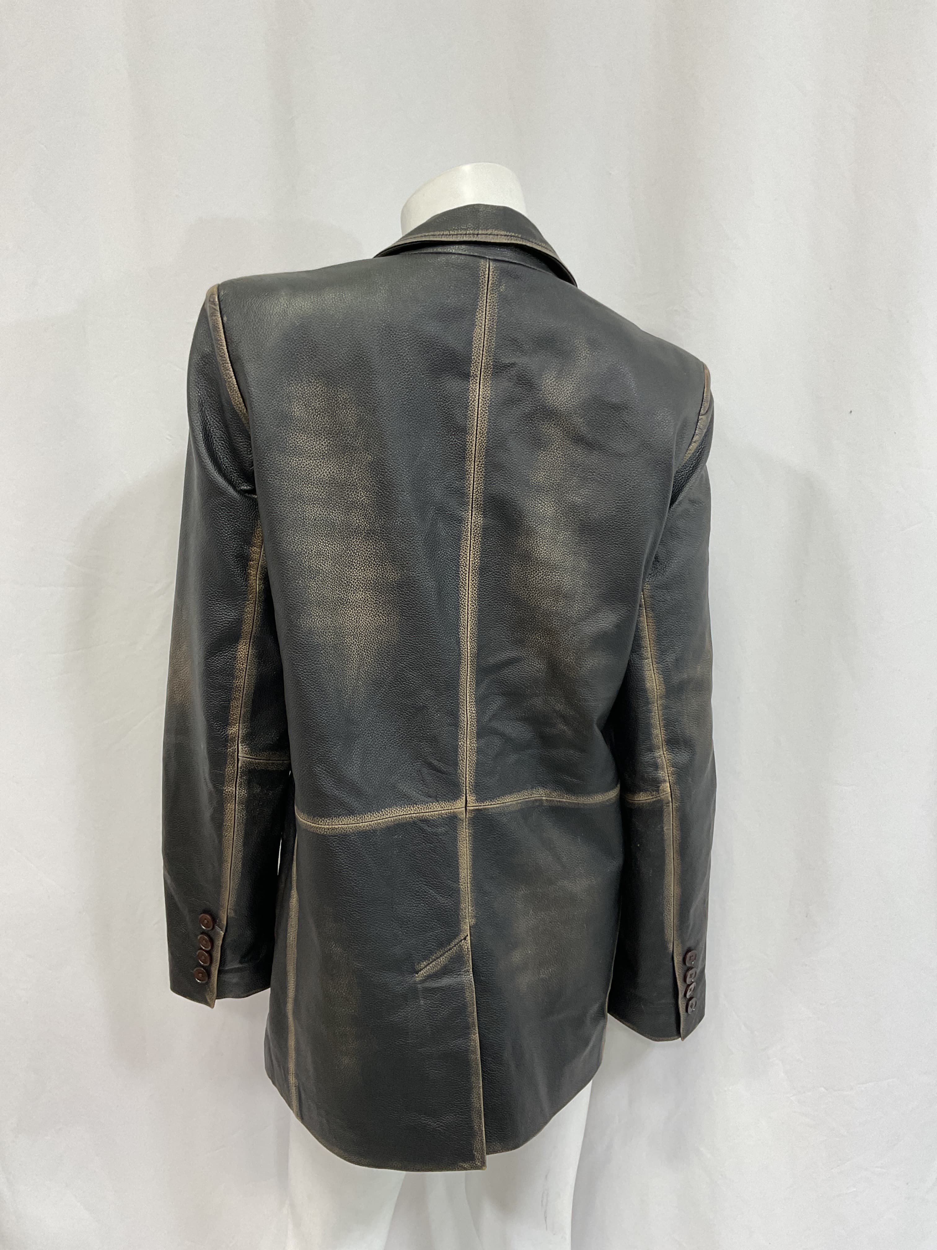 Kamia Paneled Textured-Leather Blazer - Image 3