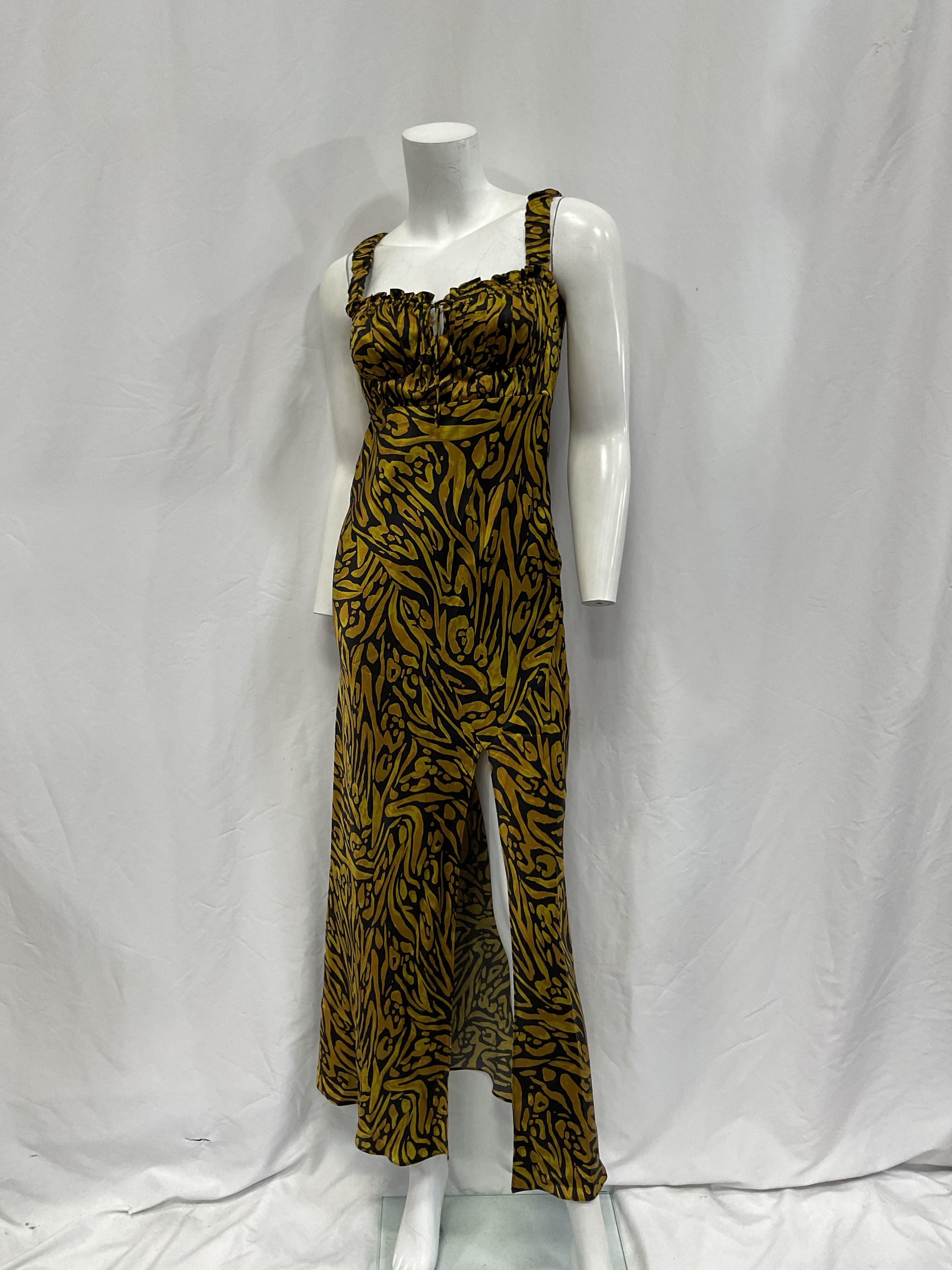 Nina Dress In Abstract Leopard Seaweed - Image 3