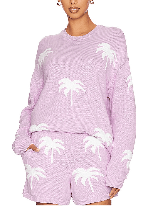 Go To Sweater In Purple Palm - Image 1